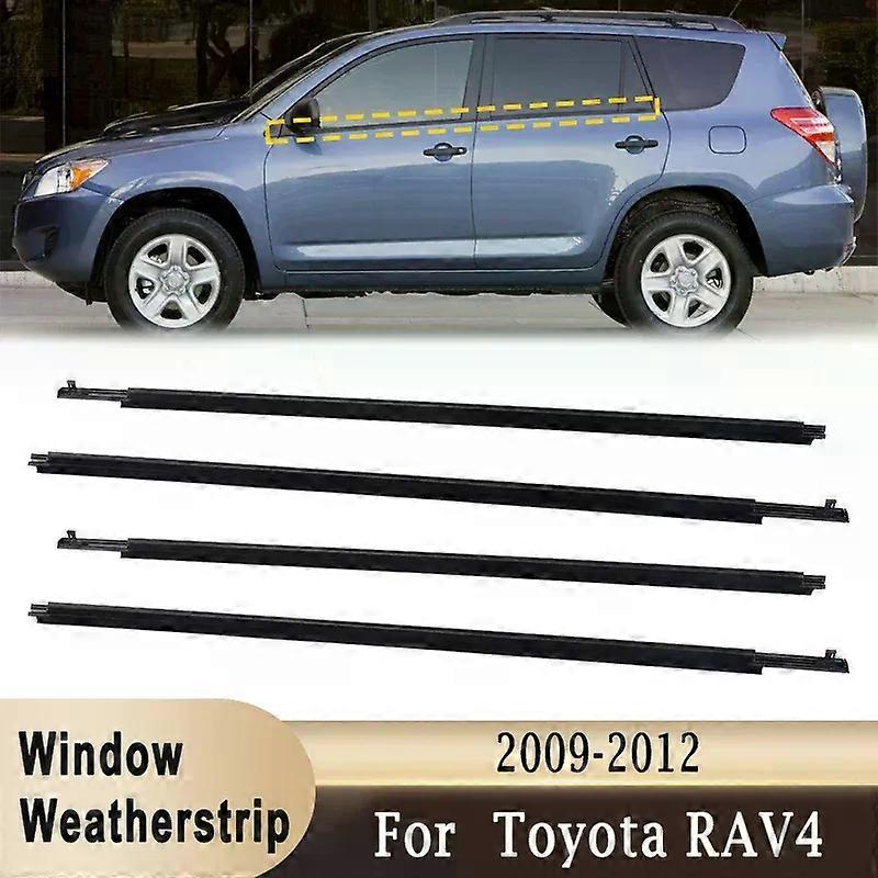 For Toyota RAV4 2009-2012 Window Weatherstrip Belt Trim Waterproof Front Rear Outer Windows Glass Sealing Rubber Strips