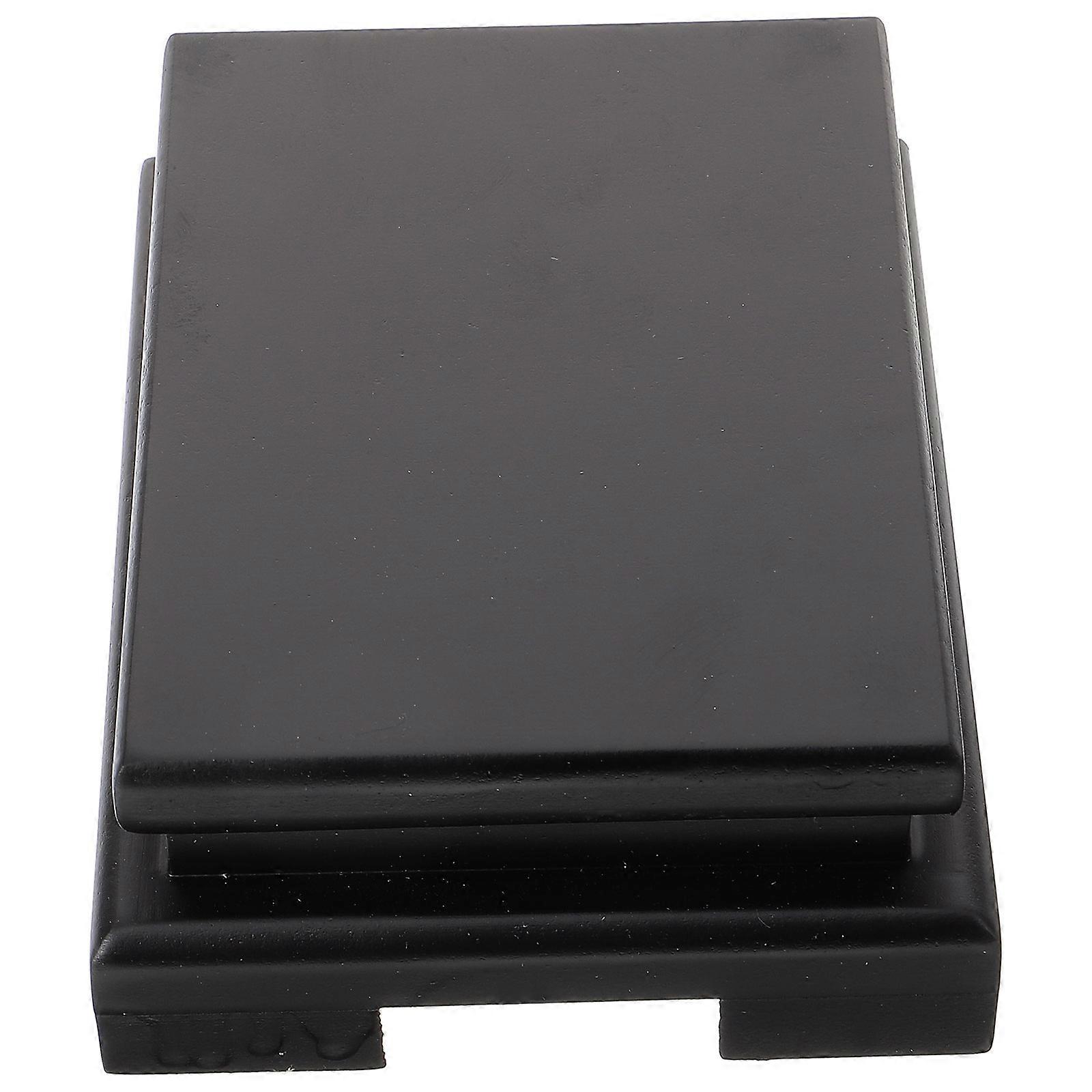 Wood Display Base for Display Use 3Pcs Black Wooden Rectangular Stand