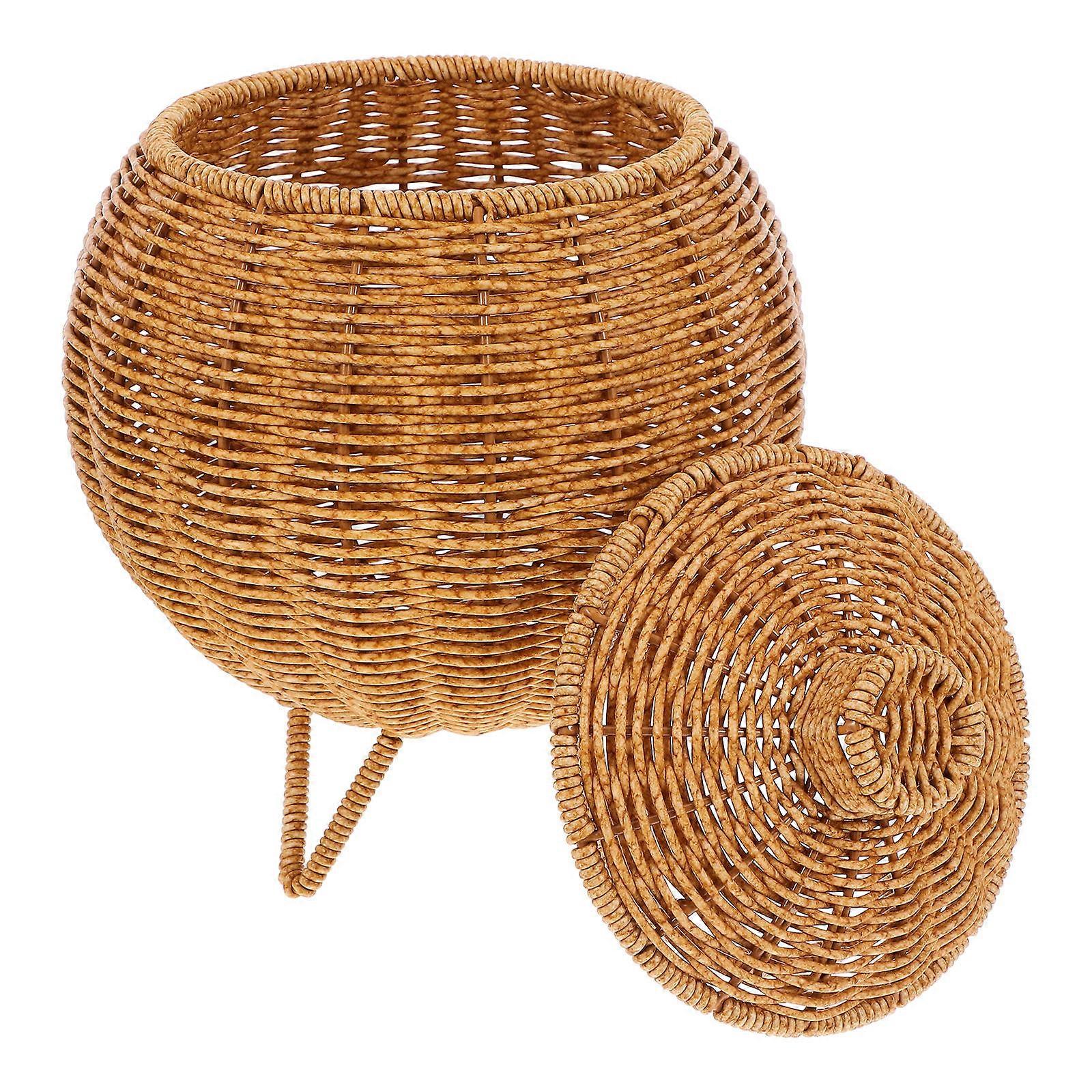 Woven Basket Desktop Storage Container for Snacks Bread Household Use