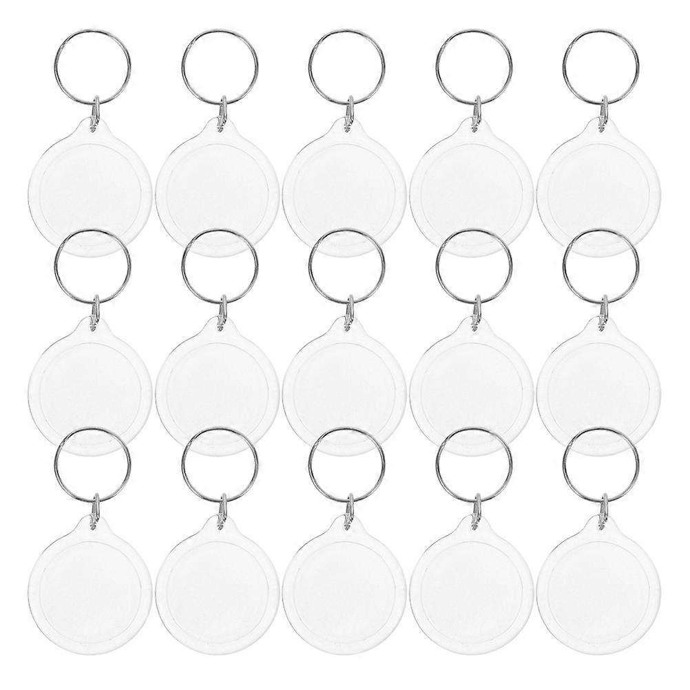 Circle Picture Frame Keychain Acrylic Keychain for DIY Projects 175Pcs