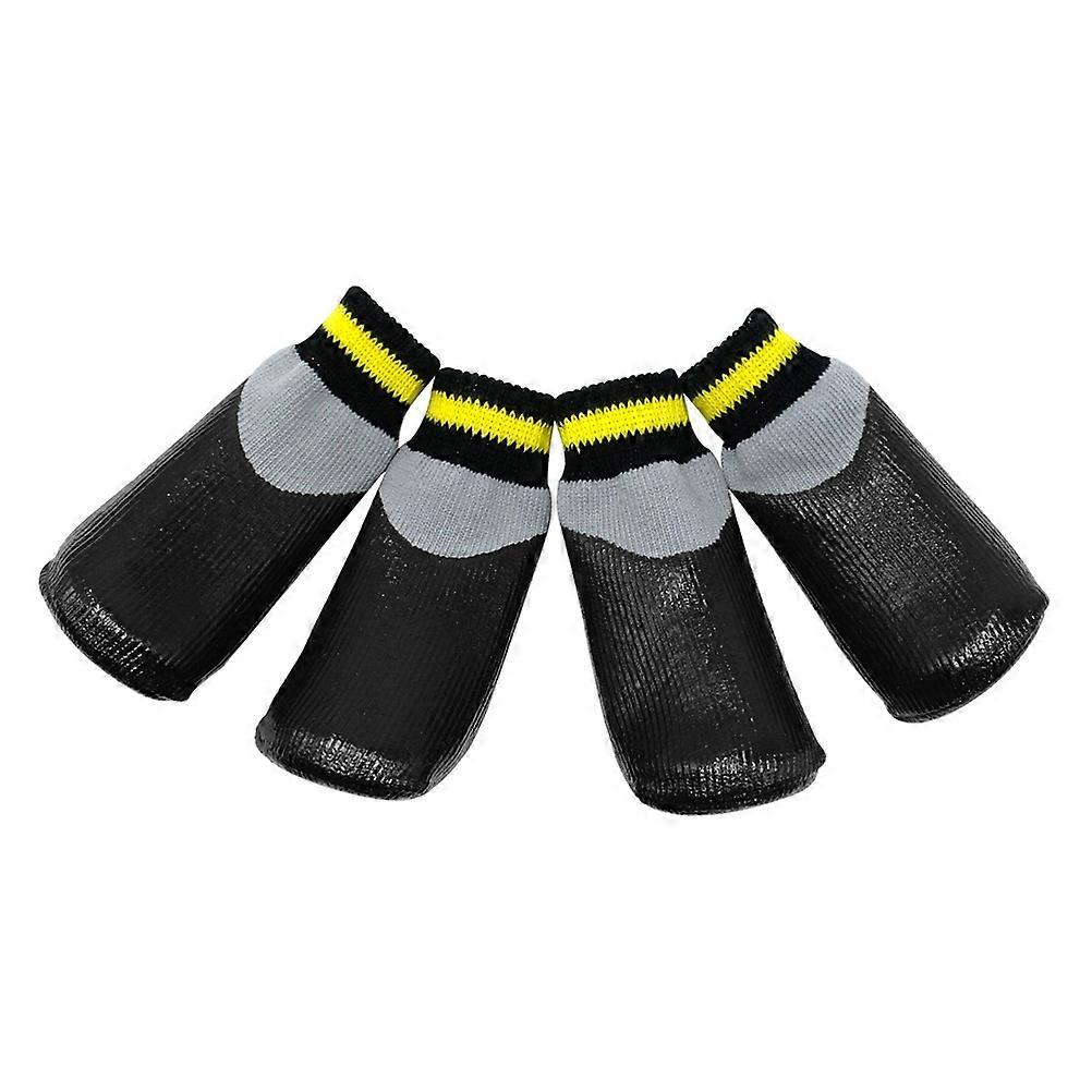 Rubber Socks for Small Dogs Winter Use 2Sets Waterproof Black