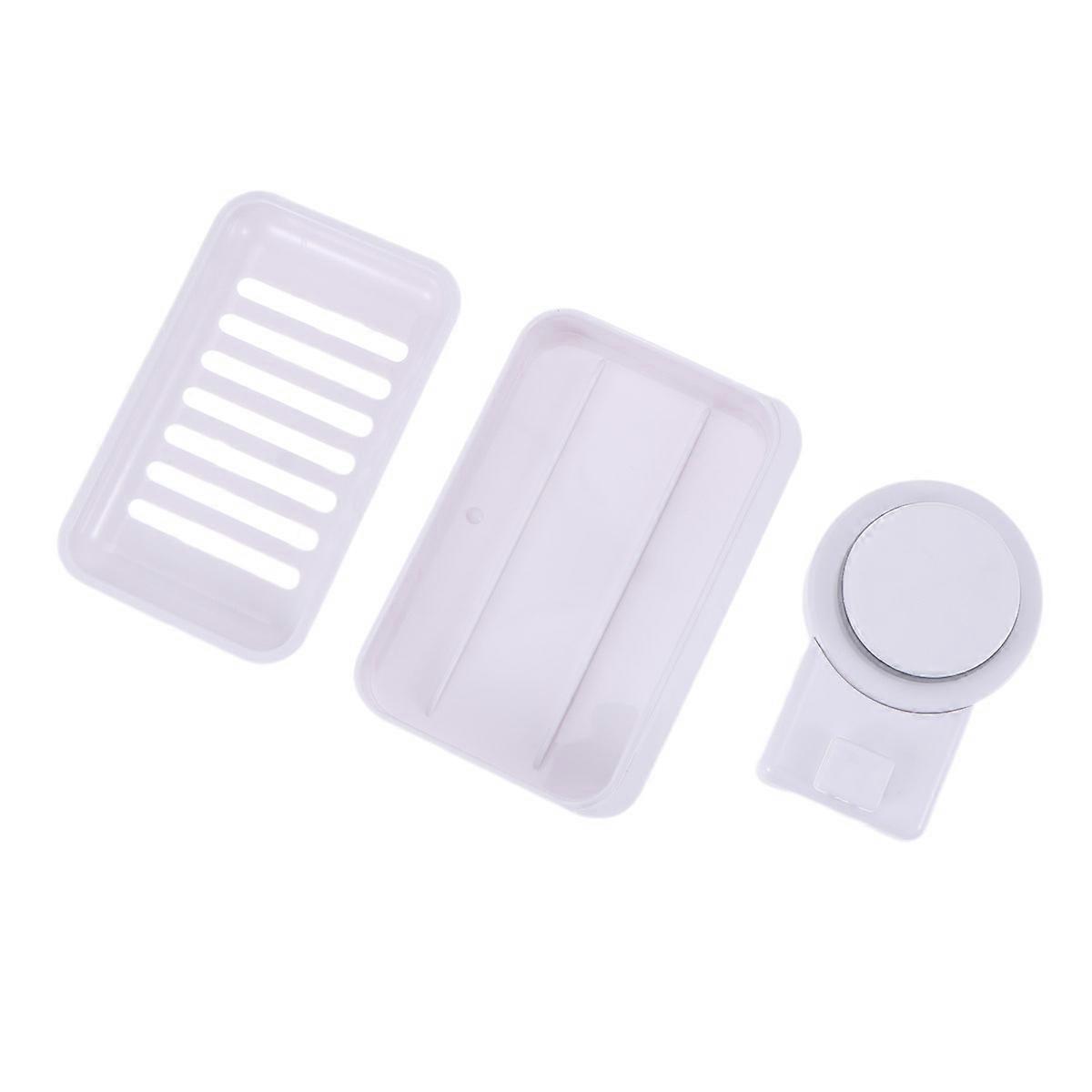 Suction Cup Soap Dish Wall Mounted for Holding Soap 2Pcs White