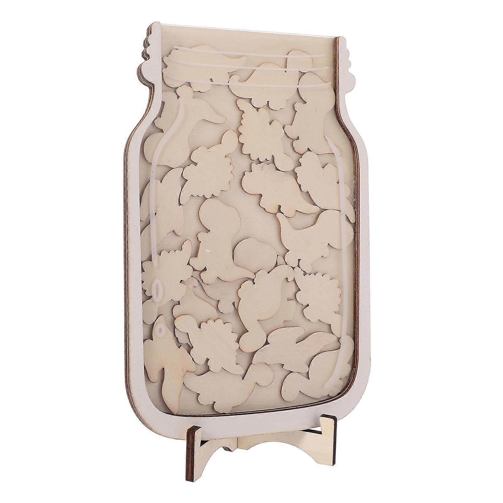 3 Sets Reward Jars Unfinished Wood Dinosaur Chart For Kids Toddlers Behavior Improvement Classroom Decorative Use 8.3×5.4×8.9in