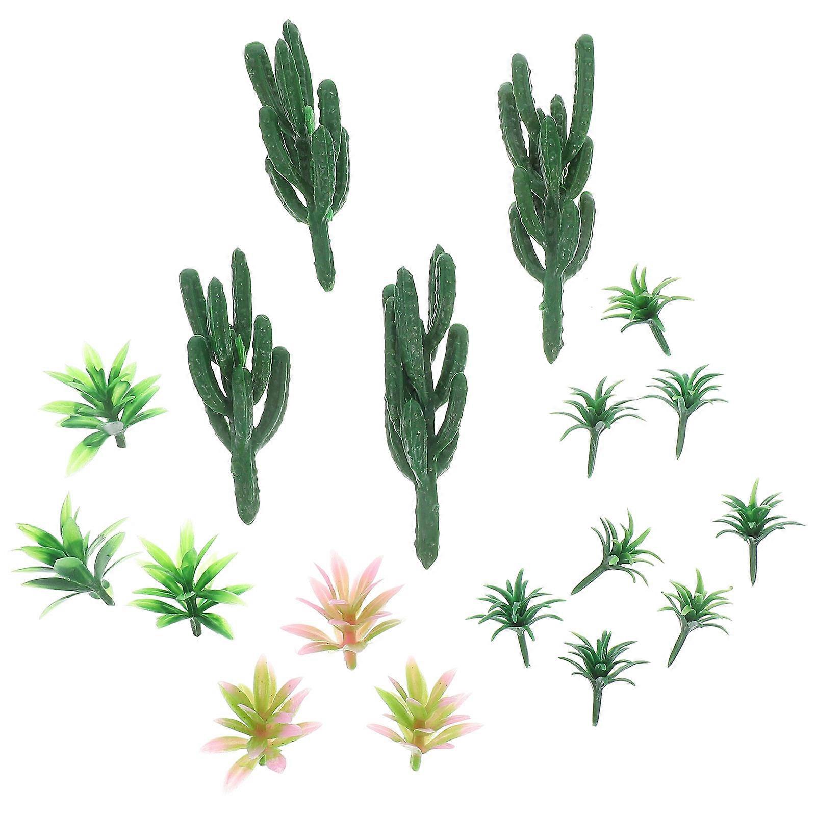 Miniature Cactus Tree Model for Decoration with 18Pcs Artificial Trees