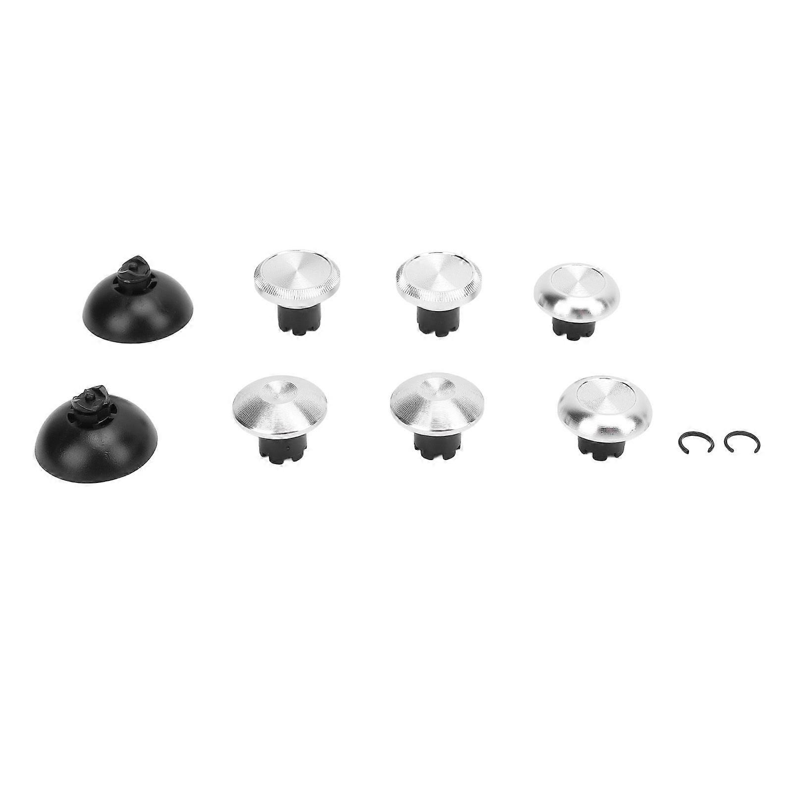 6 Pcs Metal Thumbsticks 2 Standard 2 Low Dome 2 High Dome Aluminum Alloy Thumbsticks Replacement for Edge Controller Silver