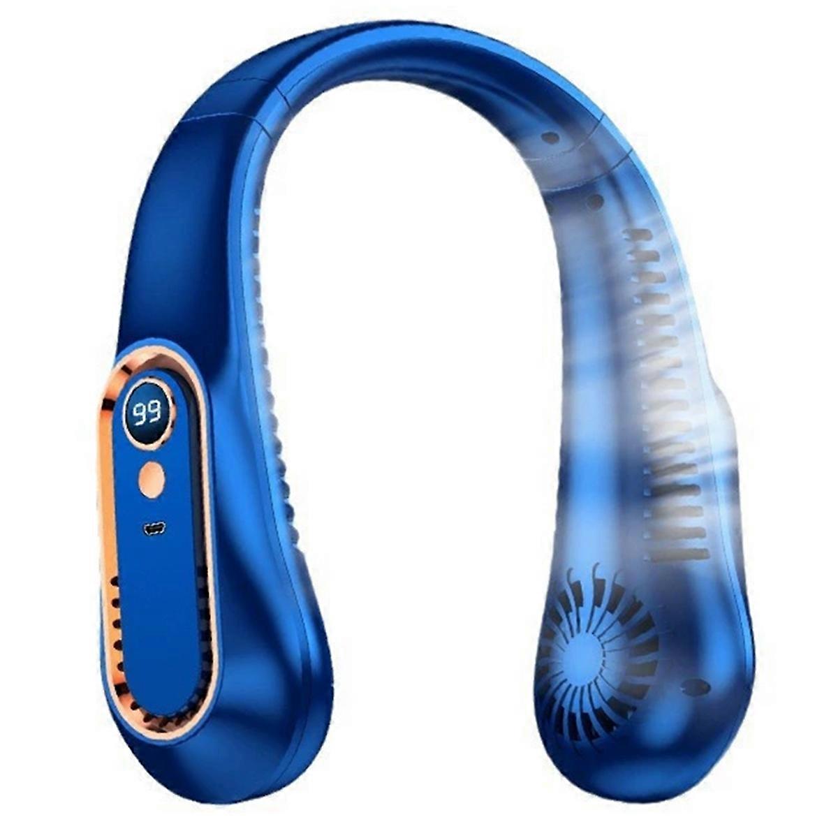 Bladeless Neckband Fan with Digital Display USB Rechargeable