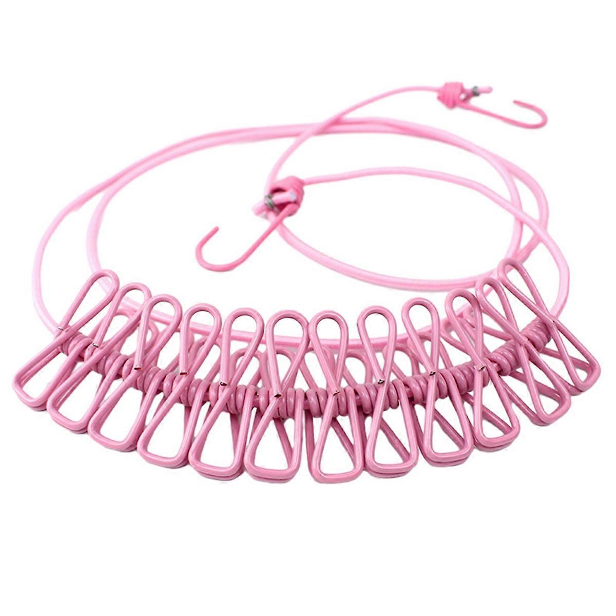 D Retractable Clothes Drying Rack Rope with 12 Clips Clothing Line