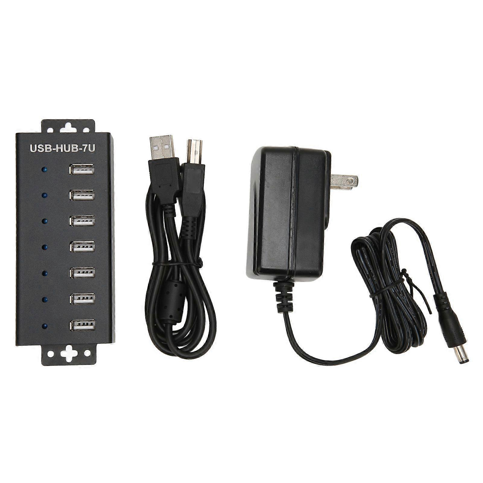 7 Port USB HUB Industrial Grade USB2.0 HUB Multiple Protection USB2.0 Multi Interface Hub 100240V US Plug