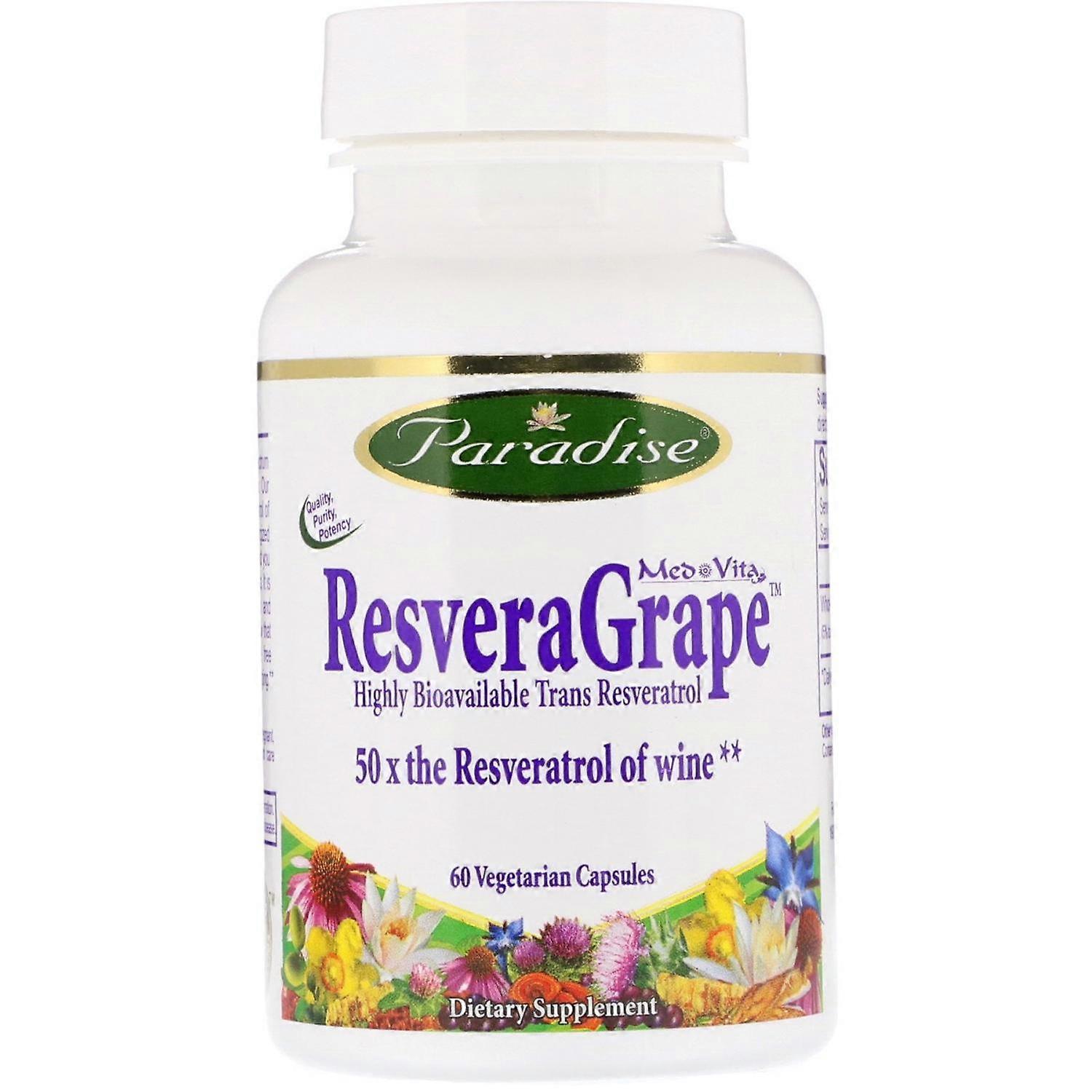 Paradise Herbs, ResveraGrape, 60 Vegetarian Capsules