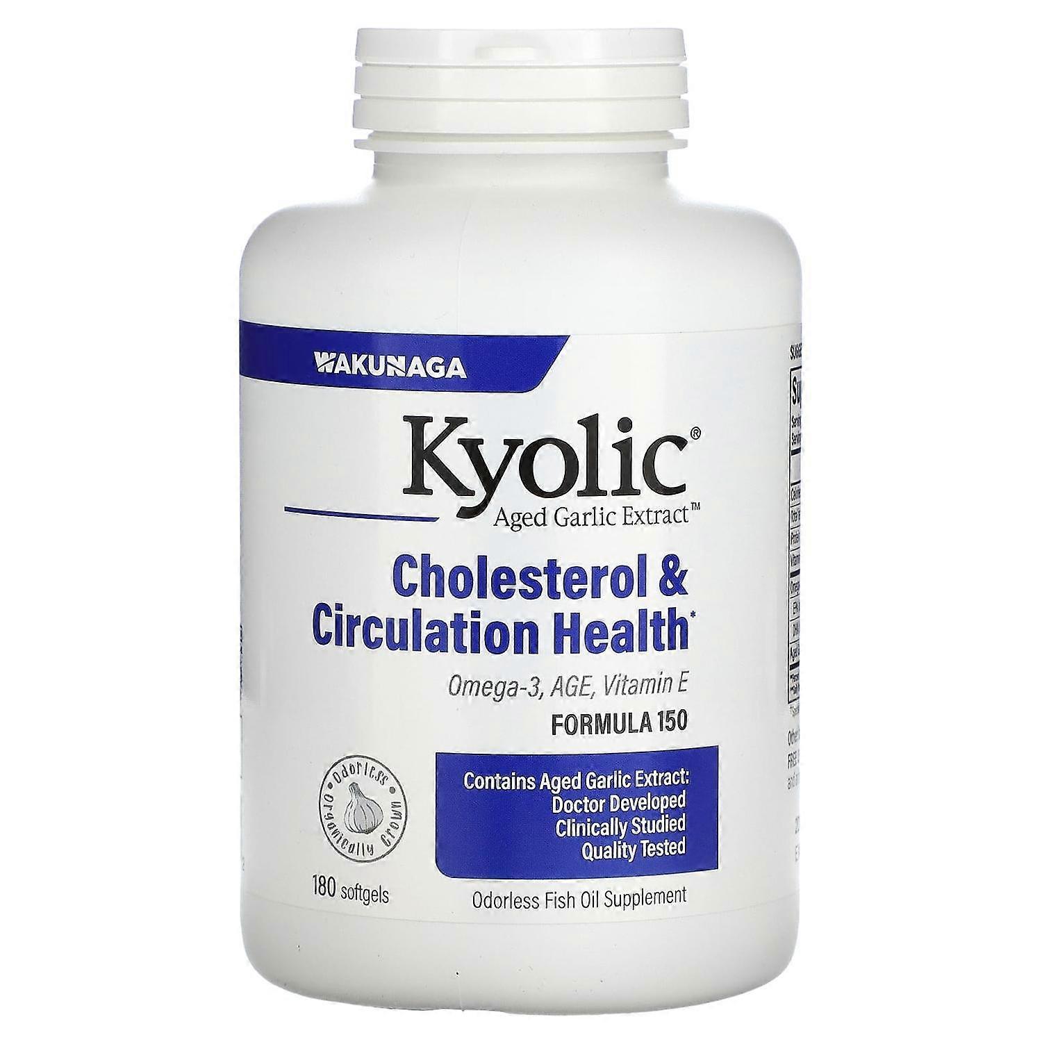 Kyolic, Aged Garlic Extract, Cholesterol & Circulation Health, 180 Softgels