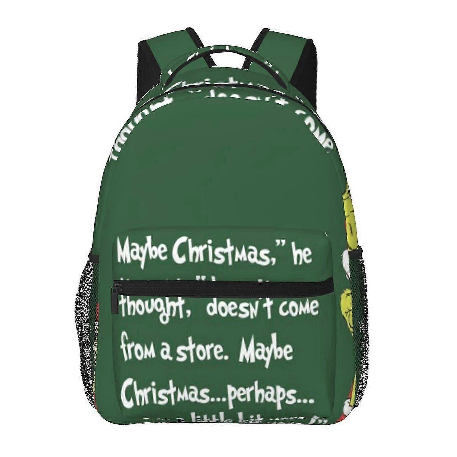 e57 The Grinch Backpack for Work and Travel, Durable Rucksack with PVC Bottom, Large Capacity Bag for Laptop and Essentials n57 25-26