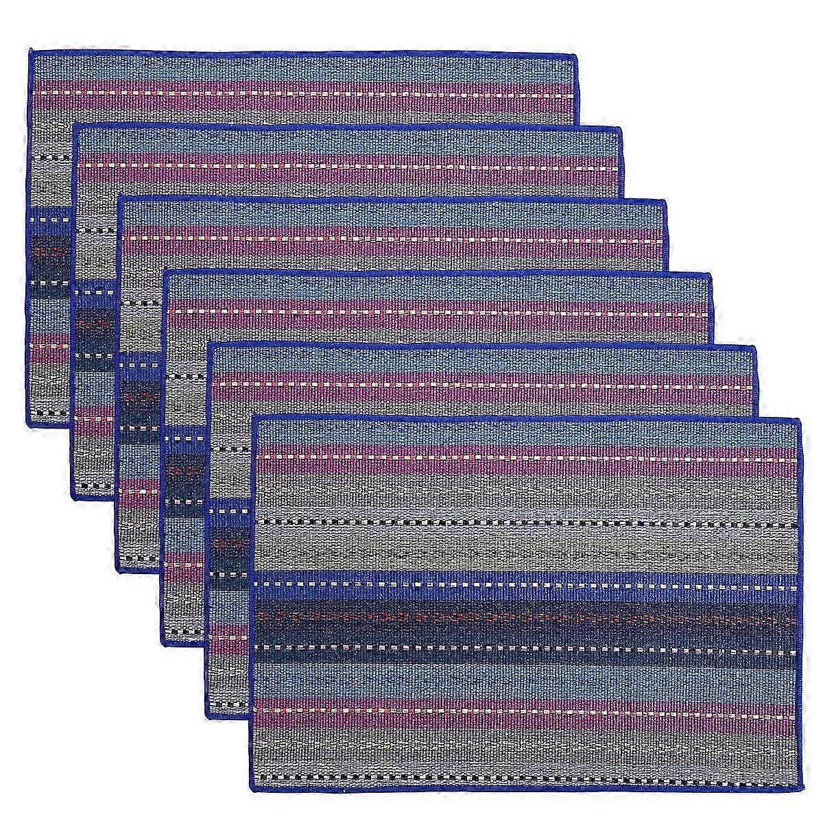 Durable, comfortable, finely woven pure cotton placemats, colorful placemats, woven ribbed durable and insulated table mats 25-26