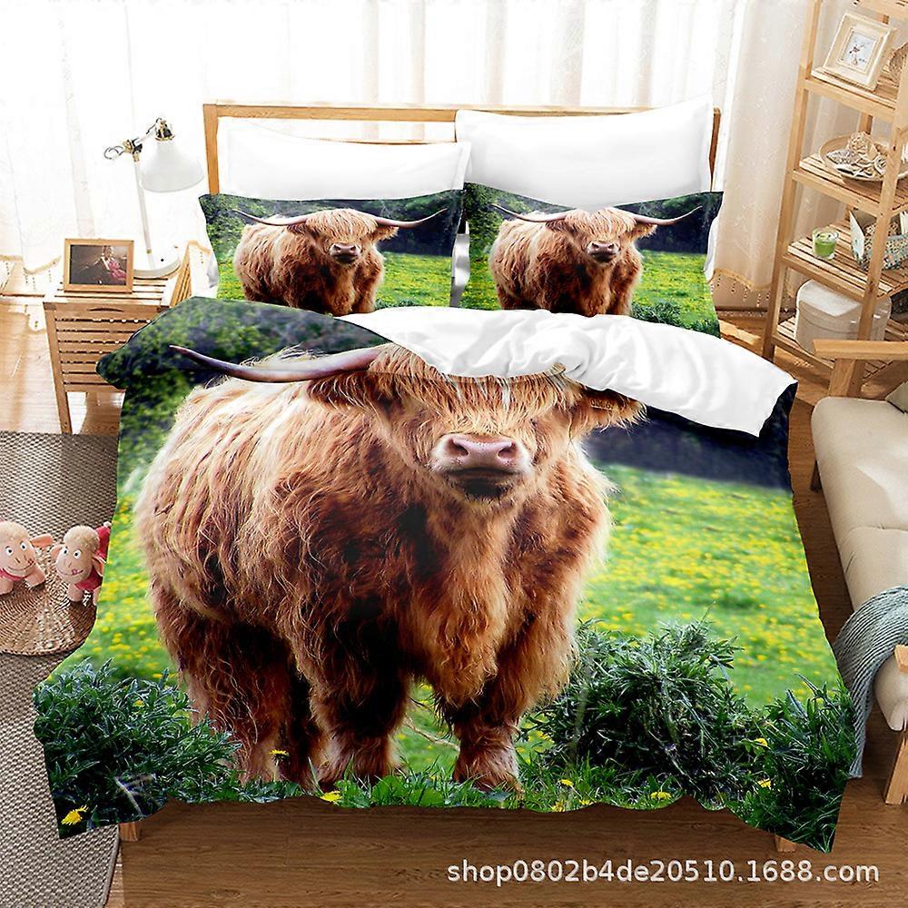 Digitally printed bed sheet and quilt cover animal series three-piece set