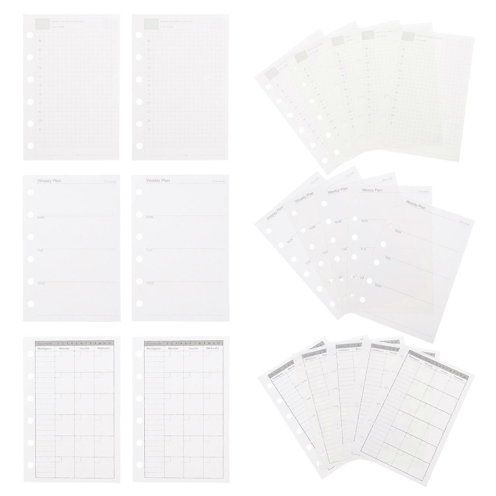 Planner 3 Books Monthly Planner Refills for White 6 Ring Binder Inserts