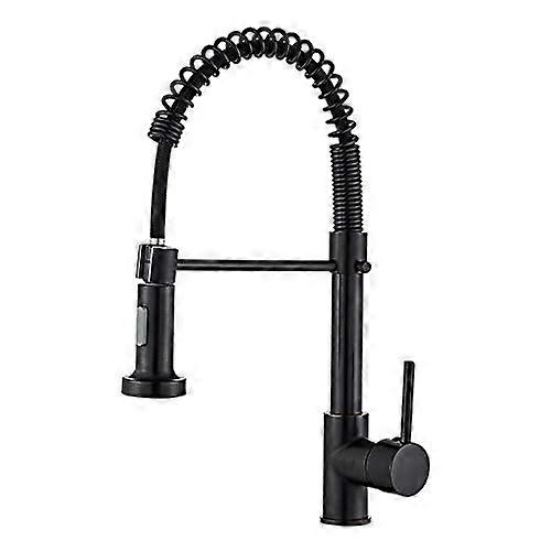 SpringLoaded Kitchen Faucet DualMode, Hot and Cold Water for Kitchen Sink, Black