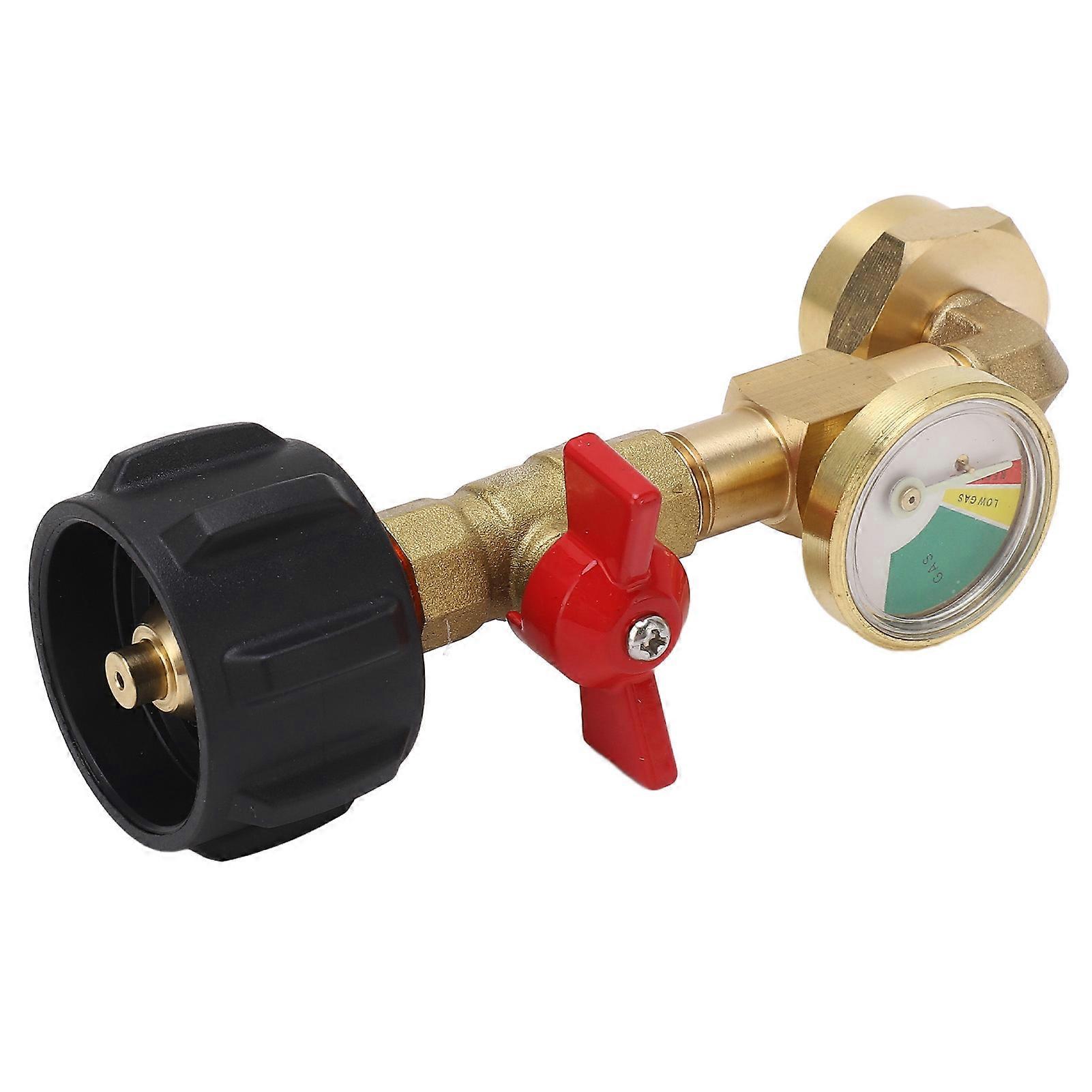 Propane Refill Adapter with Gauge & Valve for 1LB-20LBS Tanks