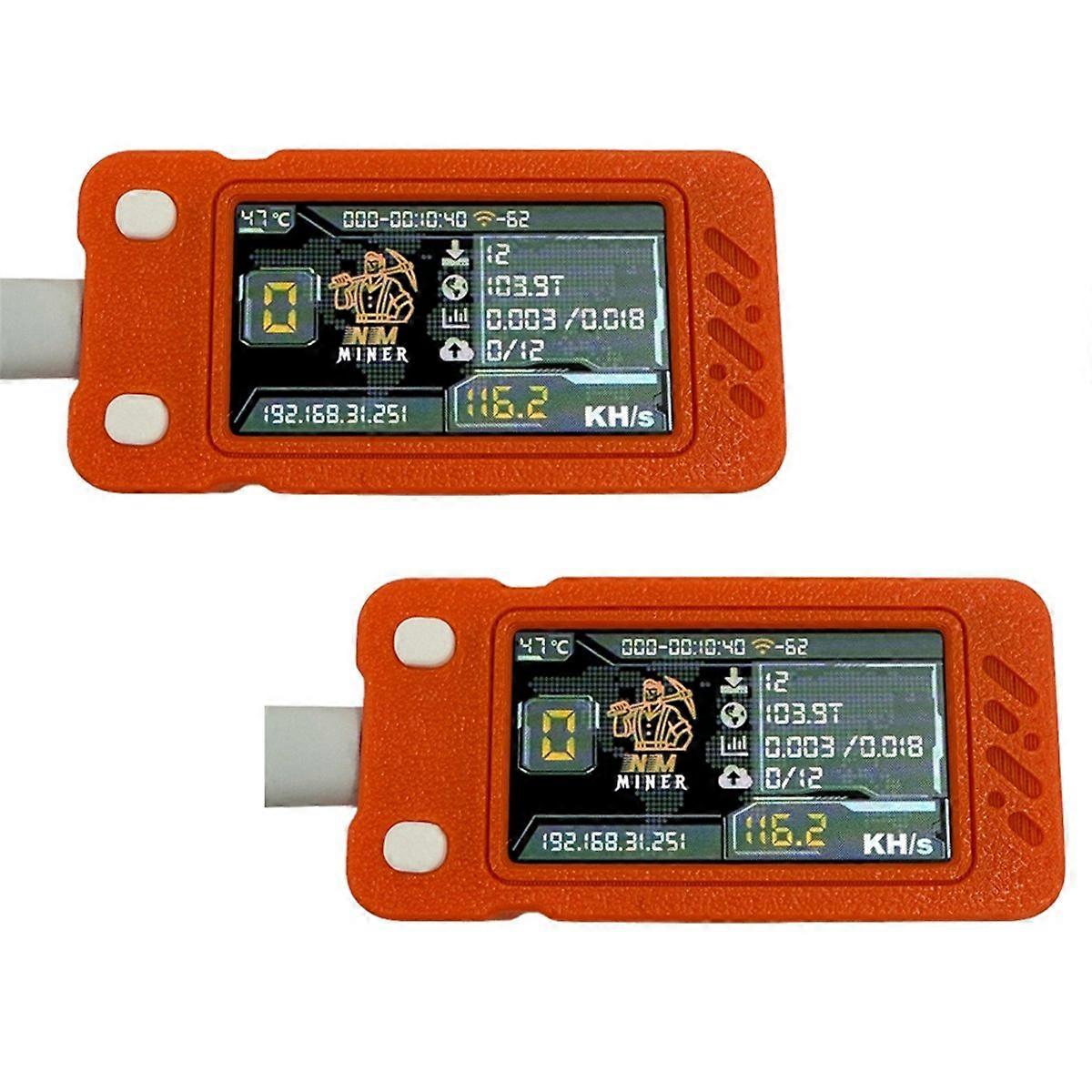 2 stuks verbeterde Nerdminer Miner 117KH/S met kleurenscherm Mini BTC