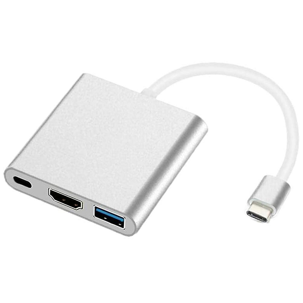 USB C to Adapter, 3 in 1 Multiport USB Type C to 4K , USB3.0 and USB C Delivery Port Converter