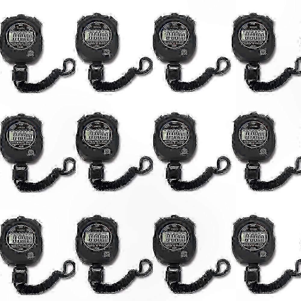 12-Pack Digital Stopwatch with Large Display, Multi-Function Timer Featuring Date, Time, and Alarm Functionality