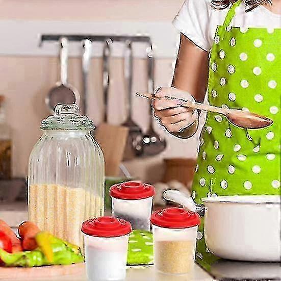 Condiment Bottles Moisture Proof Salt And Pepper Shakers Clear Plastic Airtight Lids BPA-free Spice Containers