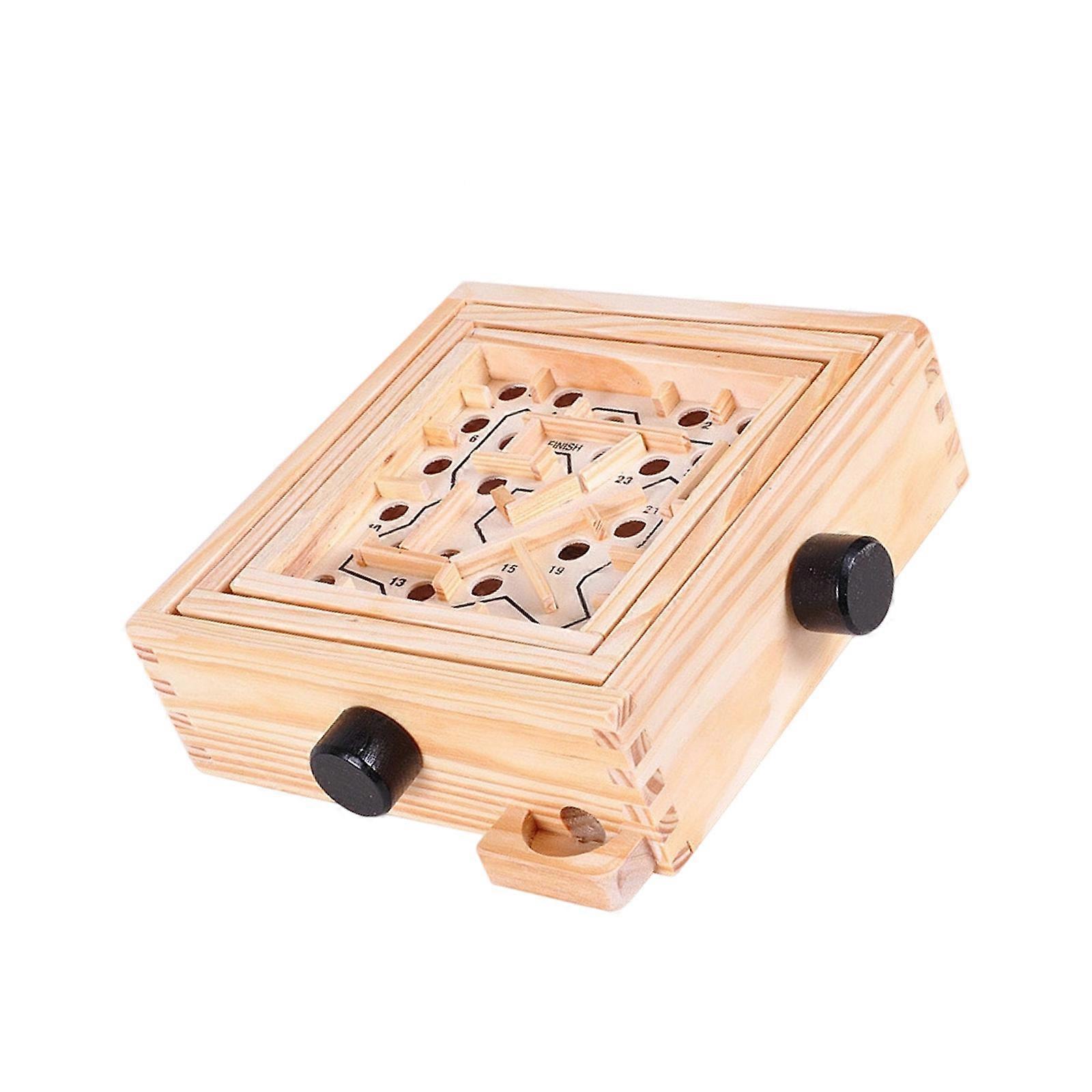 Interactive Wooden Maze Puzzle Challenge Board Game Toy for Logical Thinking Parent Children Family Activity Board Game Multicolor