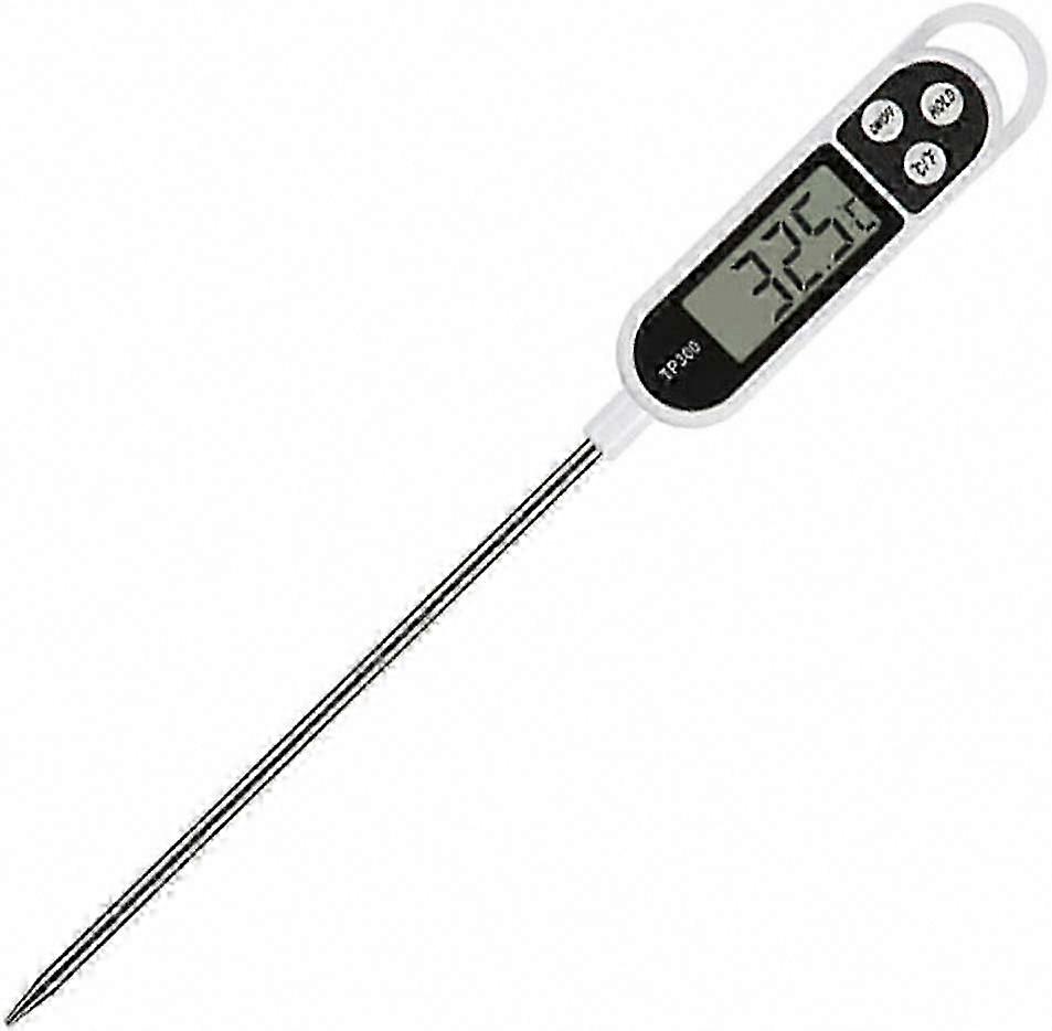 Instant Read Digital Meat Thermometer with Long Probe, Auto Off, LCD for BBQ, Meat, Sugar, Milk, Water
