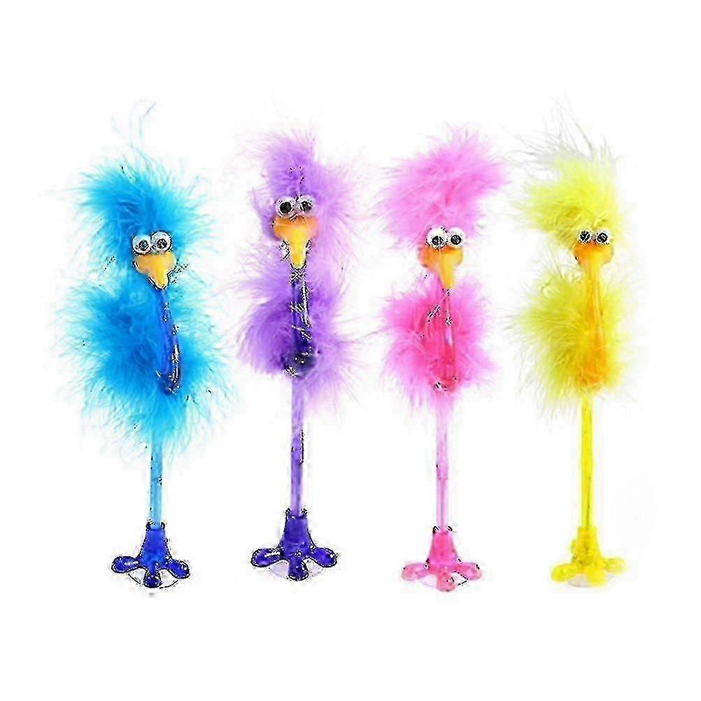 4 τεμ στρουθοκαμήλου στυλό διαρκείας φοιτητής χαρτικά δημιουργικά στυλό κινουμένων σχεδίων προμήθειες γραφής (τυχαίο χρώμα)