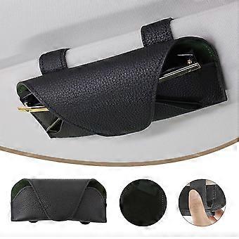 Estojo para óculos de sol Hoarboeg, em couro, com fecho magnético oculto e proteção UV (preto).