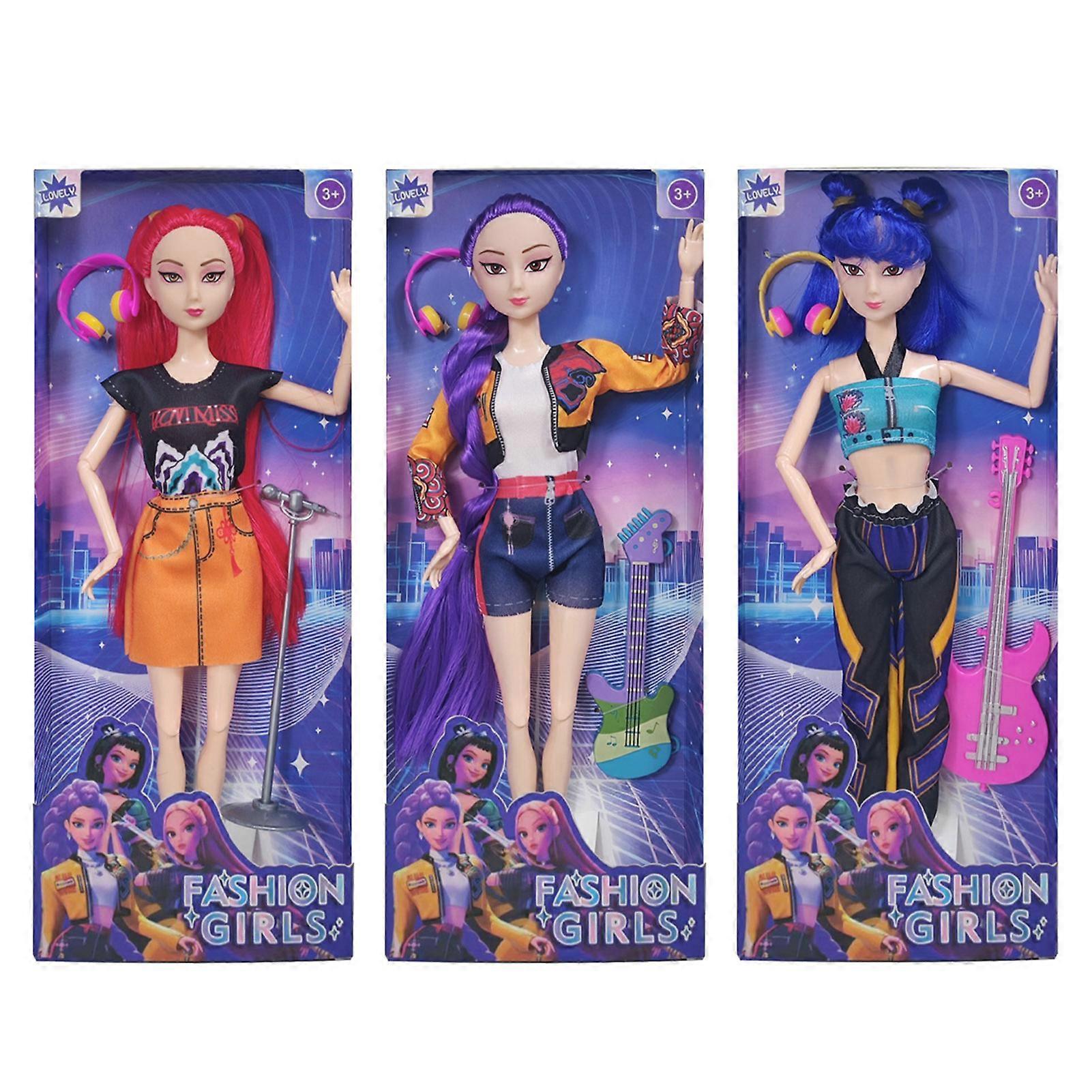 Poupées Kpop Demon Hunters - Figurines de collection Rumi, Mira et Zoey. Magnifiques poupées à personnaliser, cadeau idéal pour un anniversaire ou Noël.