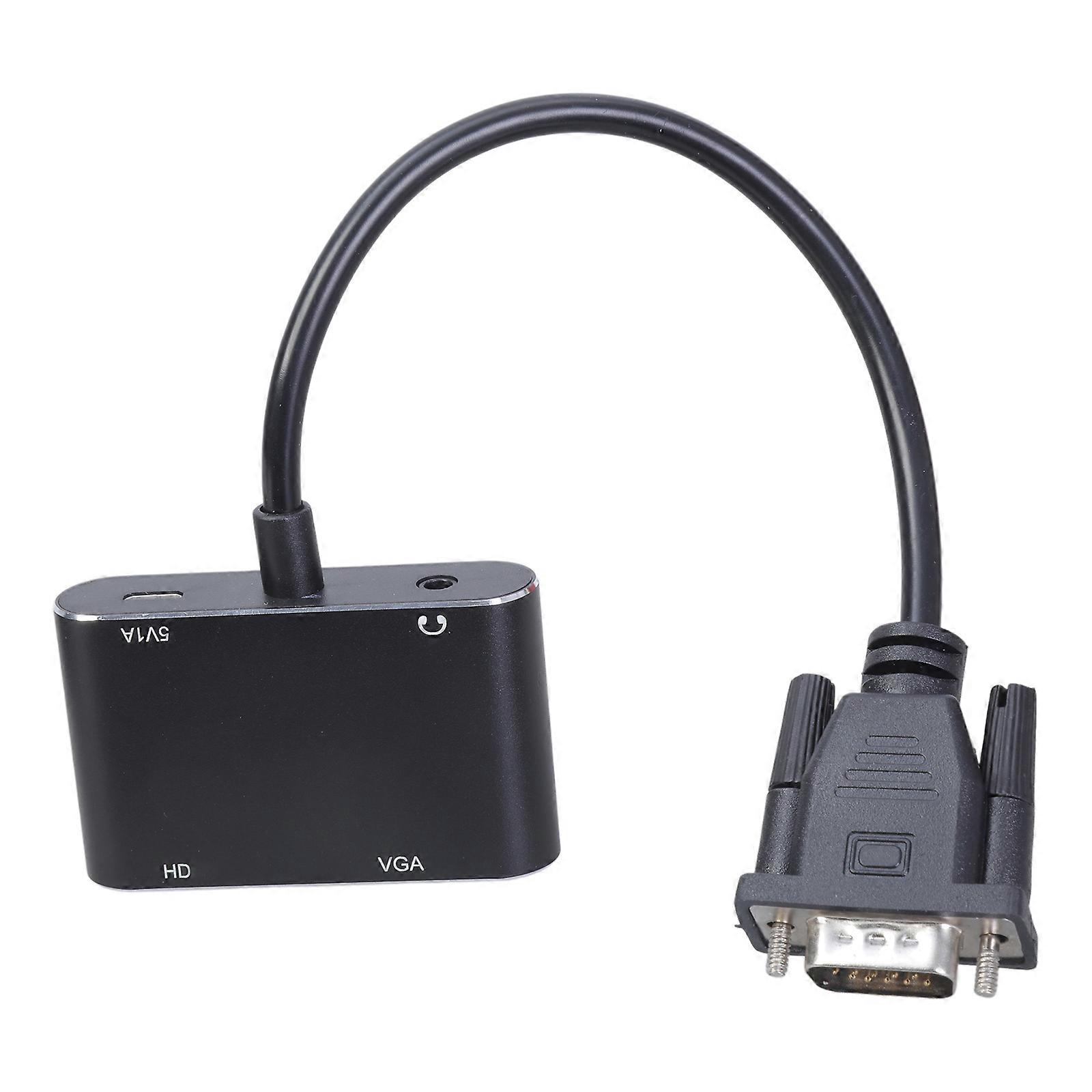 1080P VGA Splitter VGA to VGA Adapter with Two Interfaces and Sound for Connectivitys Multicolor