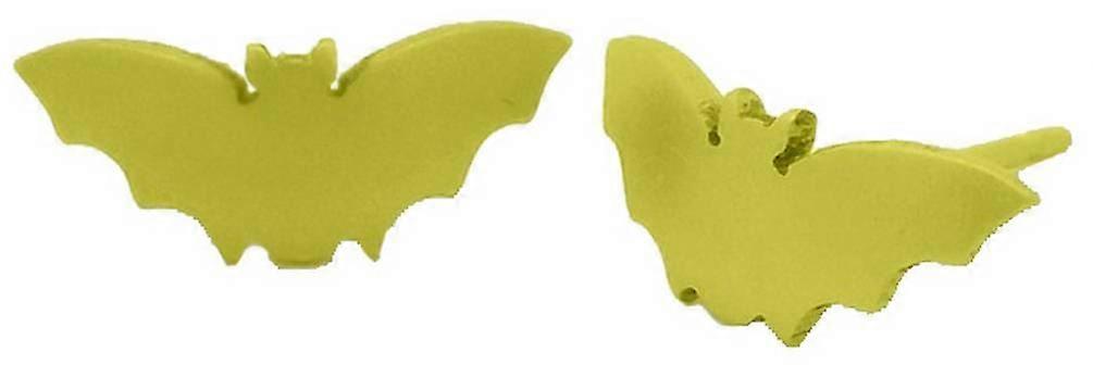 Ti2 Titanium Bat Stud Earrings - Yellow