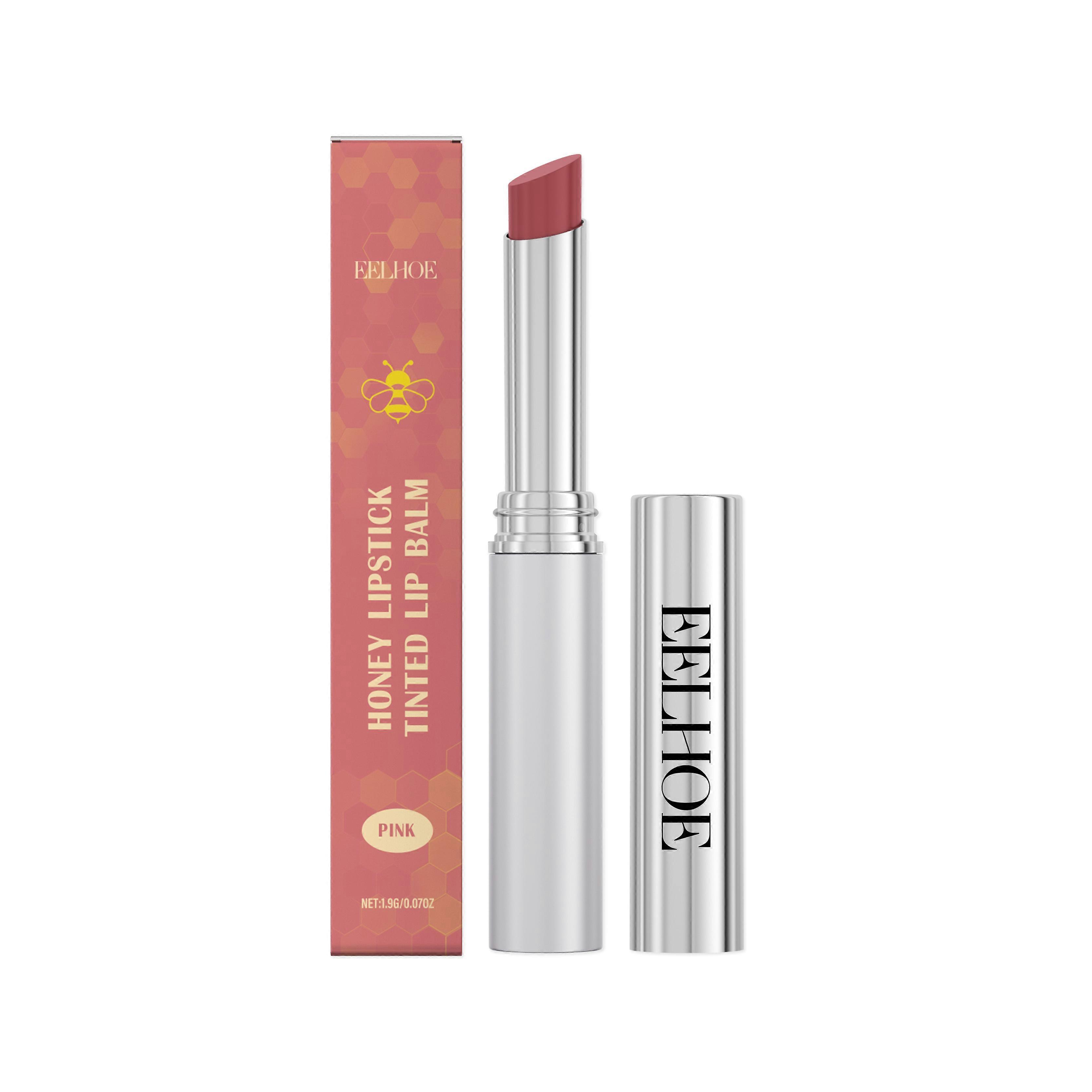EELHOE Pink Moisturizing Honey Lip Balm, Moisturizing Soft Lips Color Development Hydrating Moisturizing Lip Gloss