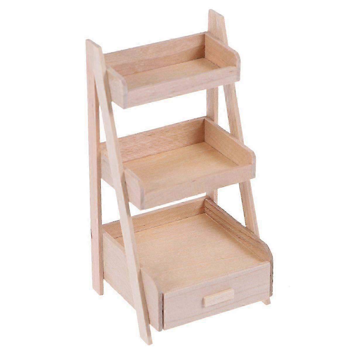 Miniature Home Decoration Wooden Simulation Flower Shelf Miniature Flower Shelf Model