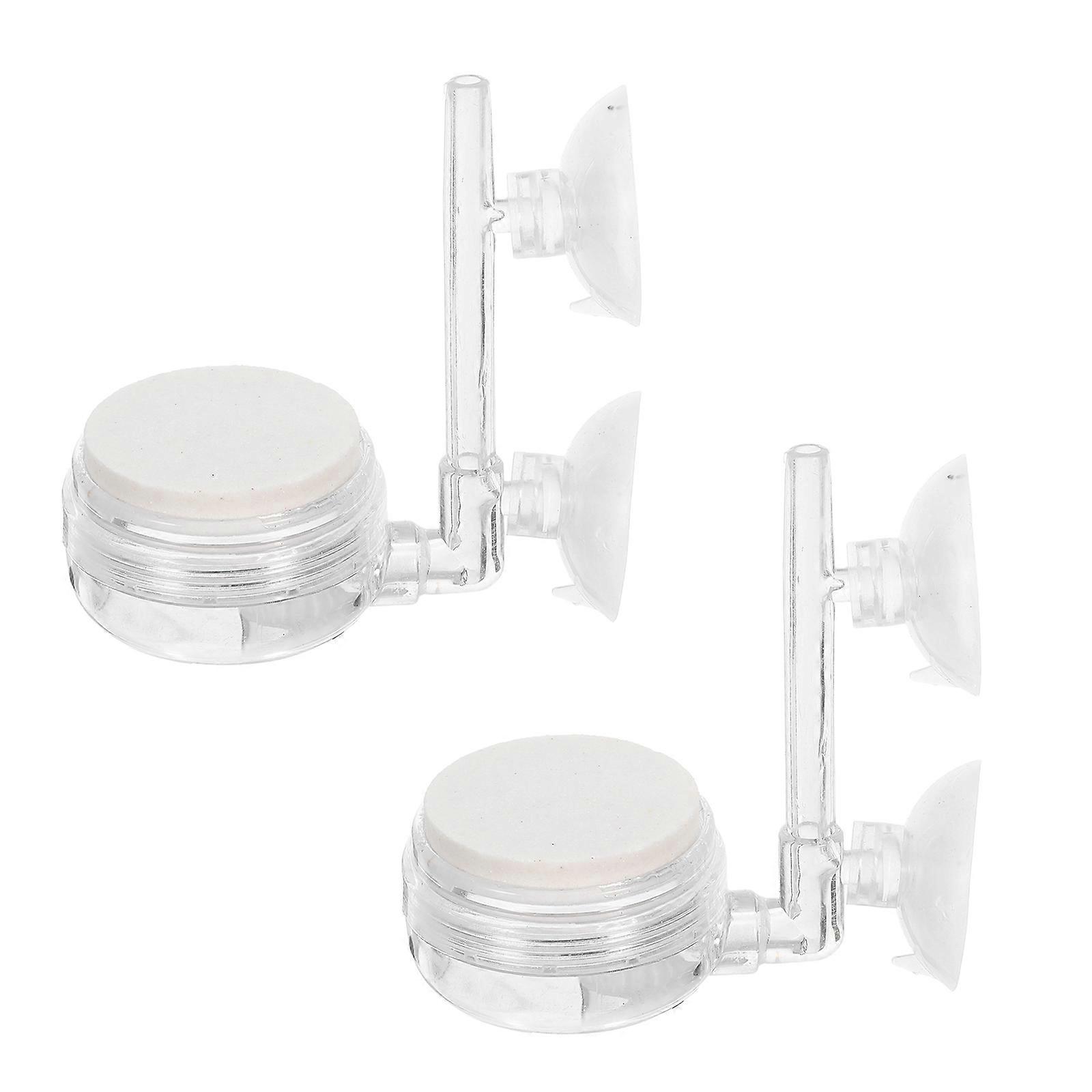 Aquarium Air Stone Disk Bubble Diffuser for Small Pond Circulation Transparent Acrylic Oxygen Enhancer 2Pcs