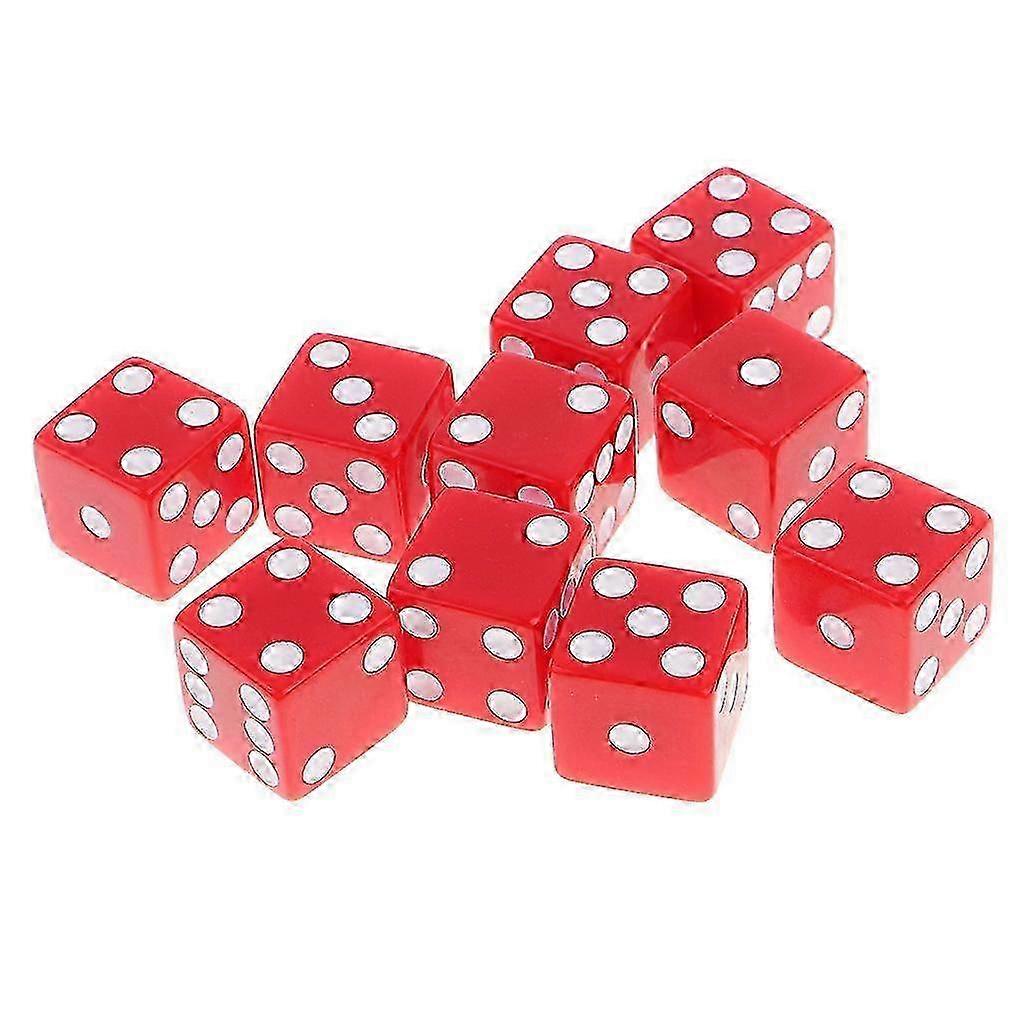 10 Piece D6 Dice Playing Games for Dungeons and Dragons MTG RPG Gaming 16mm Red 2025