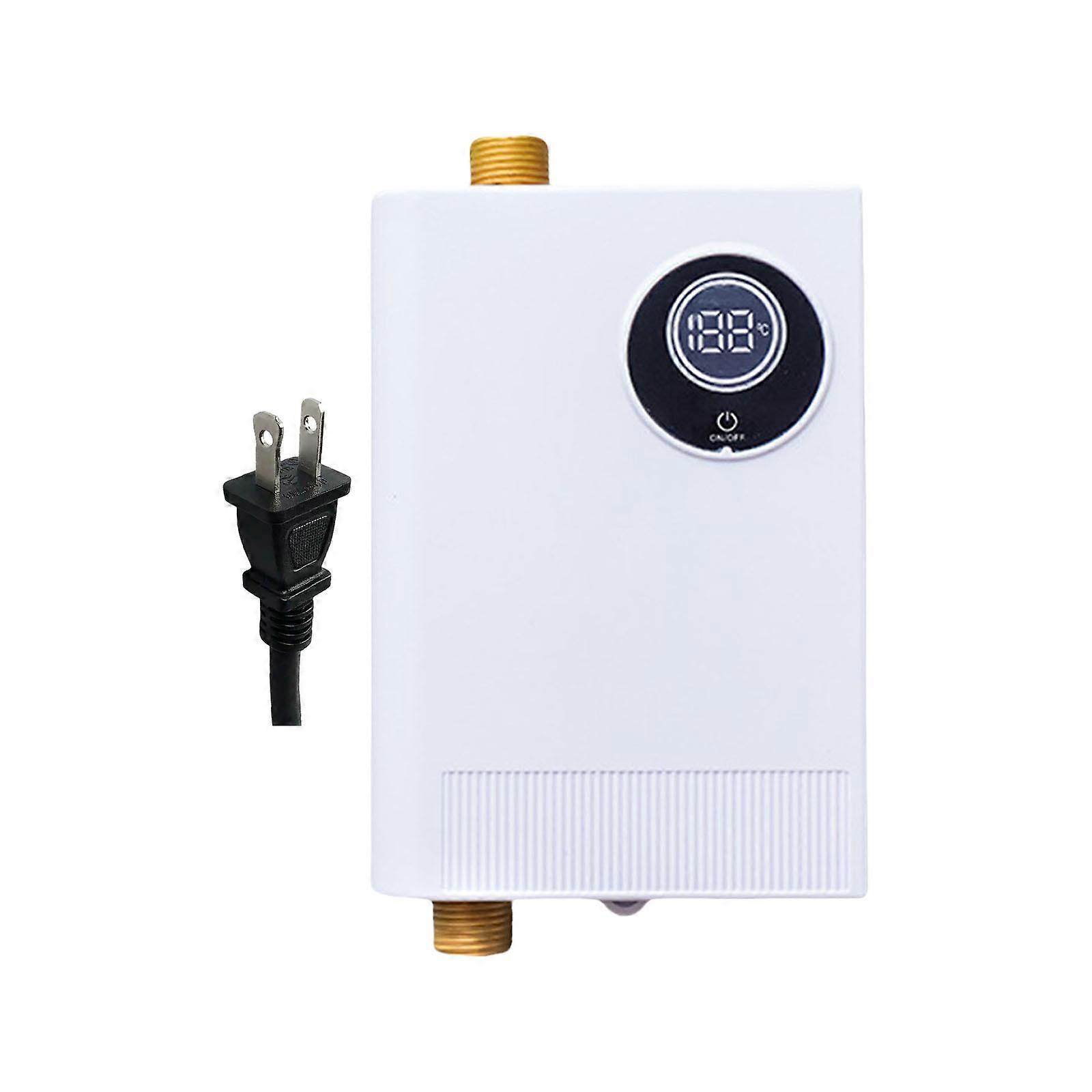 Energy Efficient Tankless Hot Water System Vertical Installation Electric Water Heater with LED Temperature Display  White