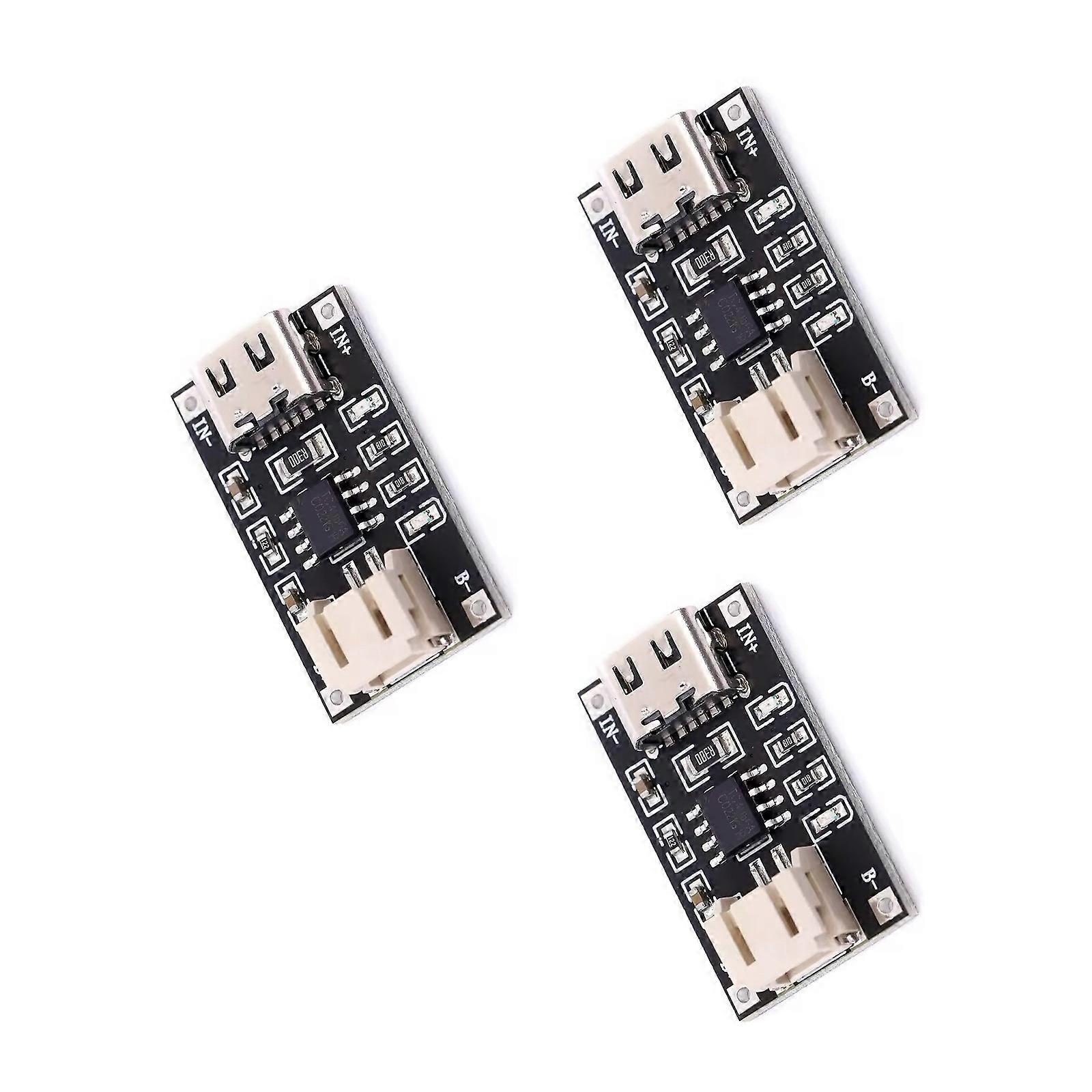 USB Type C Battery Charging Module Board With Overcurrent Protections Automatic Shutdown Function PH2.0 Connectors Multicolor