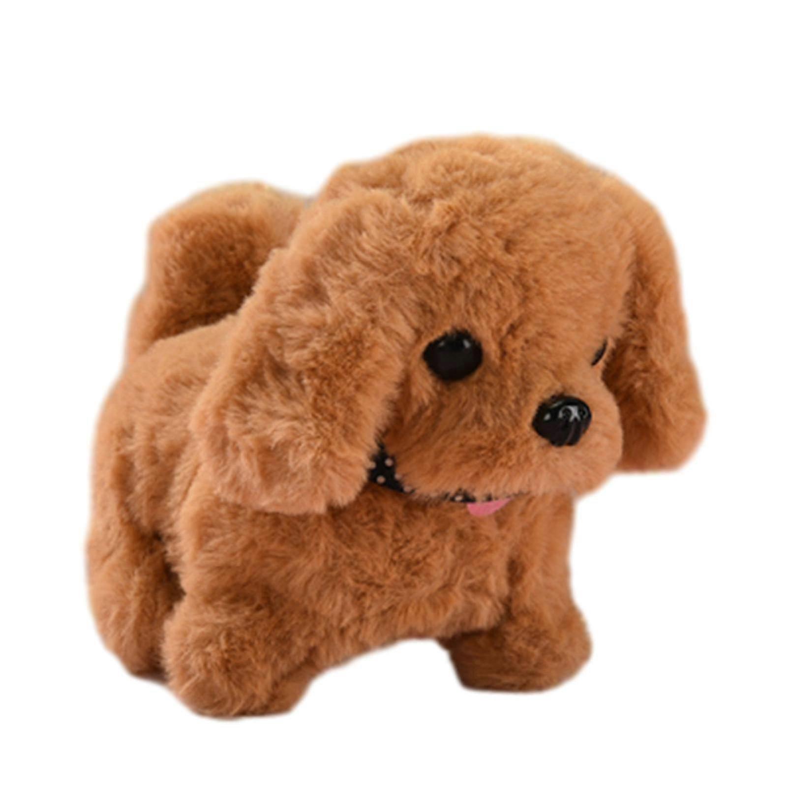 Robot Électronique Chien Marche Aboiement Queue Remuant Chiot Chien En Peluche Jouet Enfants Cadeau w