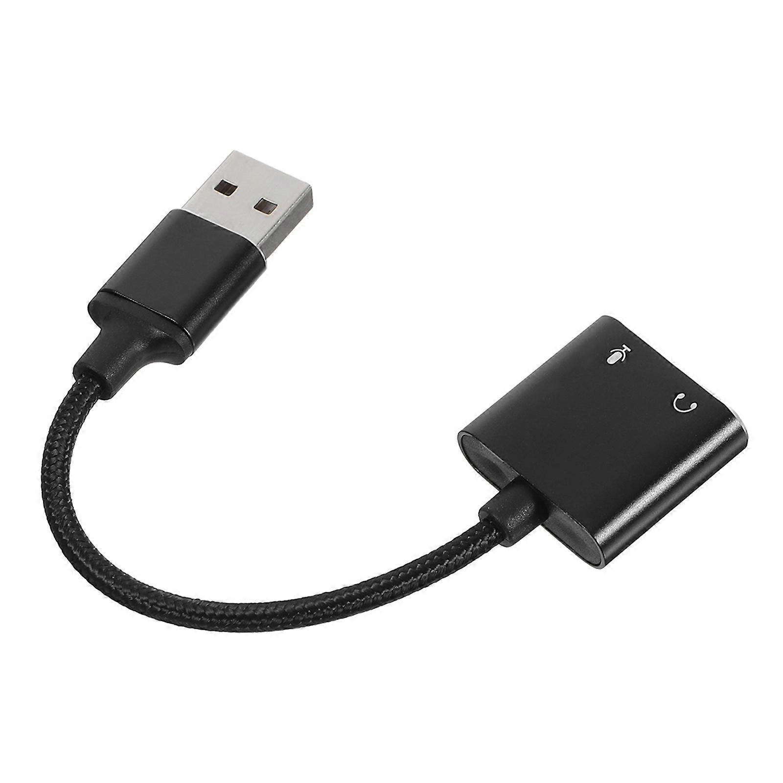 External USB Sound Card Converter with Headphone Microphone Adapter for Pc