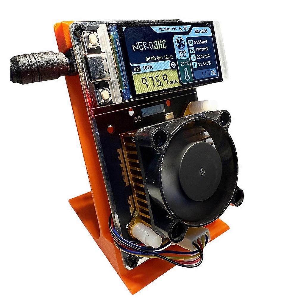 Upgraded NerdAxe NerdMiner Miner 500Gh/S Solo Lottery BTC Miner BM1366 ASIC Chip Bitaxe Lottery Mining Miner UK PLUG