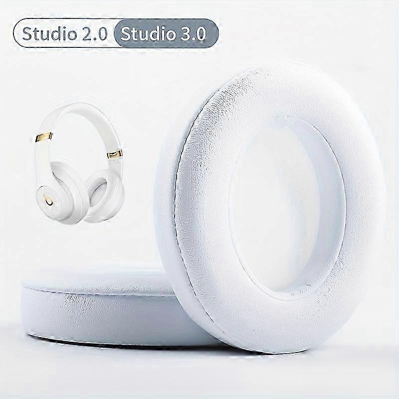 Earpads For Studio 3 - Soft And Durable Replacement Ear Cushions - Enhanced Comfort And Isolation - Easy Installation - Headset Fo  white