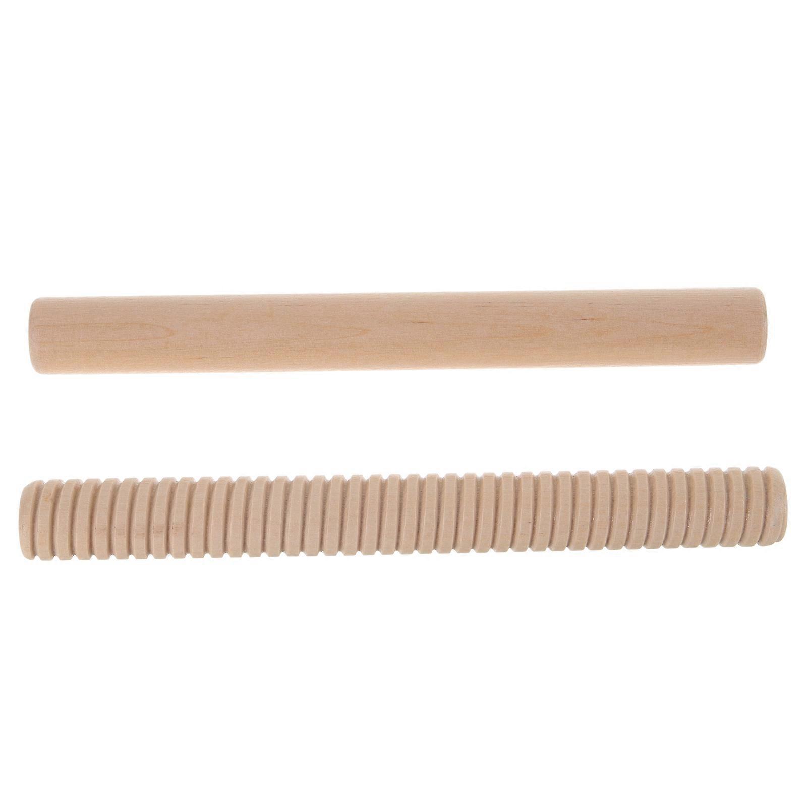 Wooden Musical Instruments Rhythm Sticks Safe Usage Kindergarten Teaching Family Interaction 2Pcs
