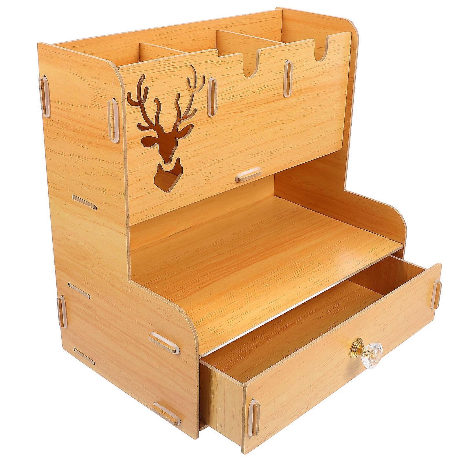 Chocolate Desk Organizer for Stationery Storage Racks