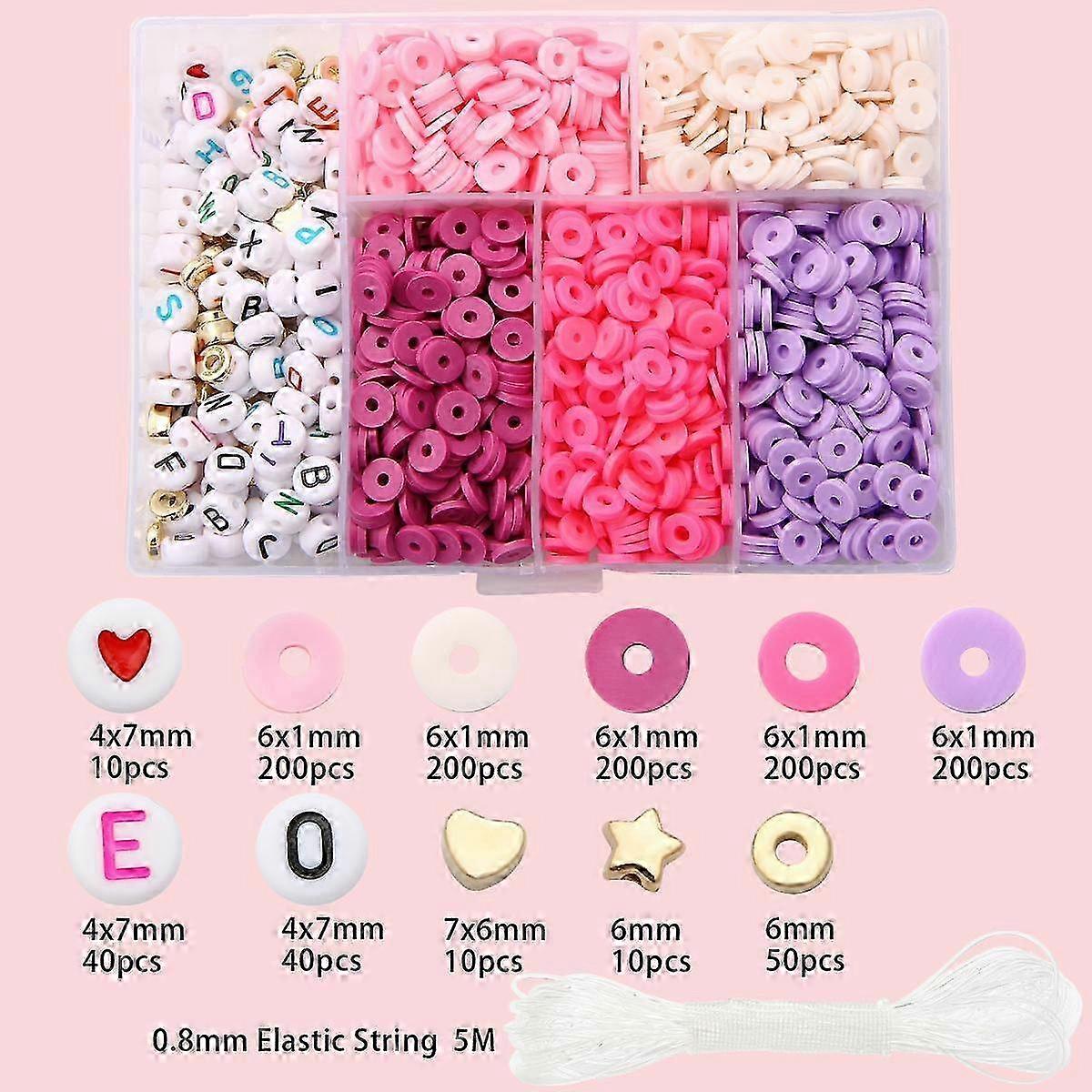 Alphabet beads for jewelry projects, 6mm soft ceramic, 1160 pcs kit