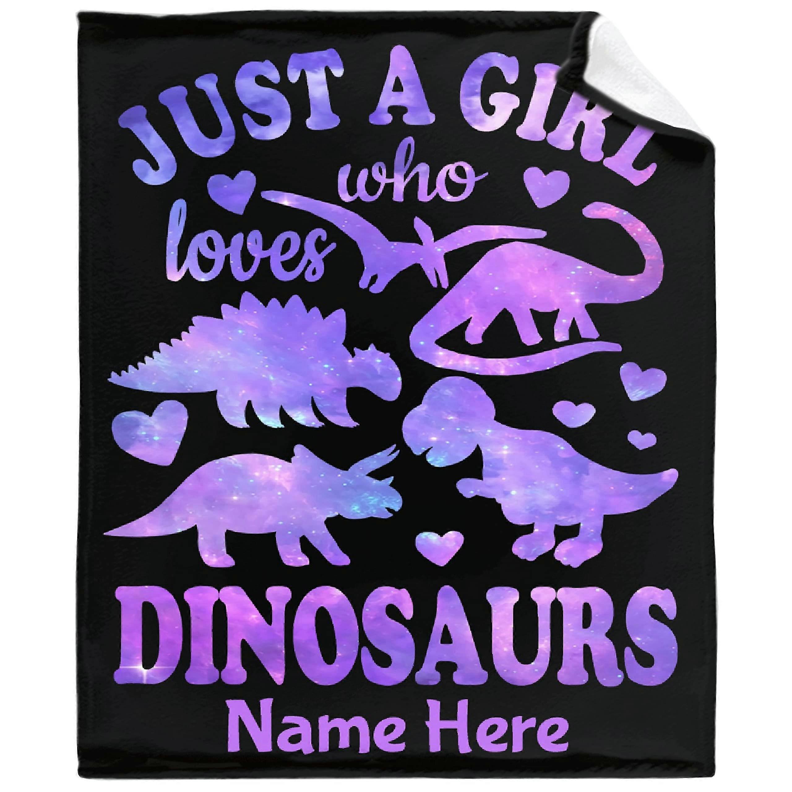 Dinosaur Blanket for Girls and Women, Soft Flannel Fleece Throw with Multiple Sizes
