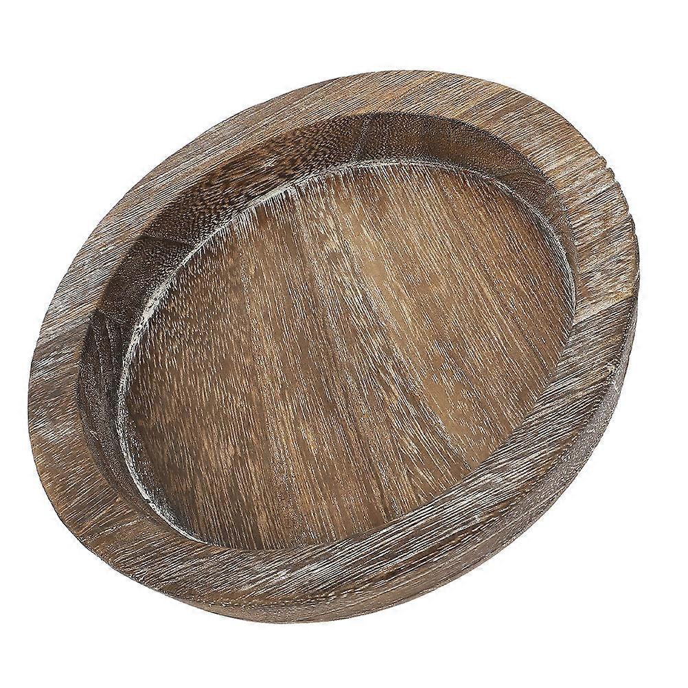 Rustic Coffee Wood Candle Tray for Holding 5Pcs Round Dining Table Decor