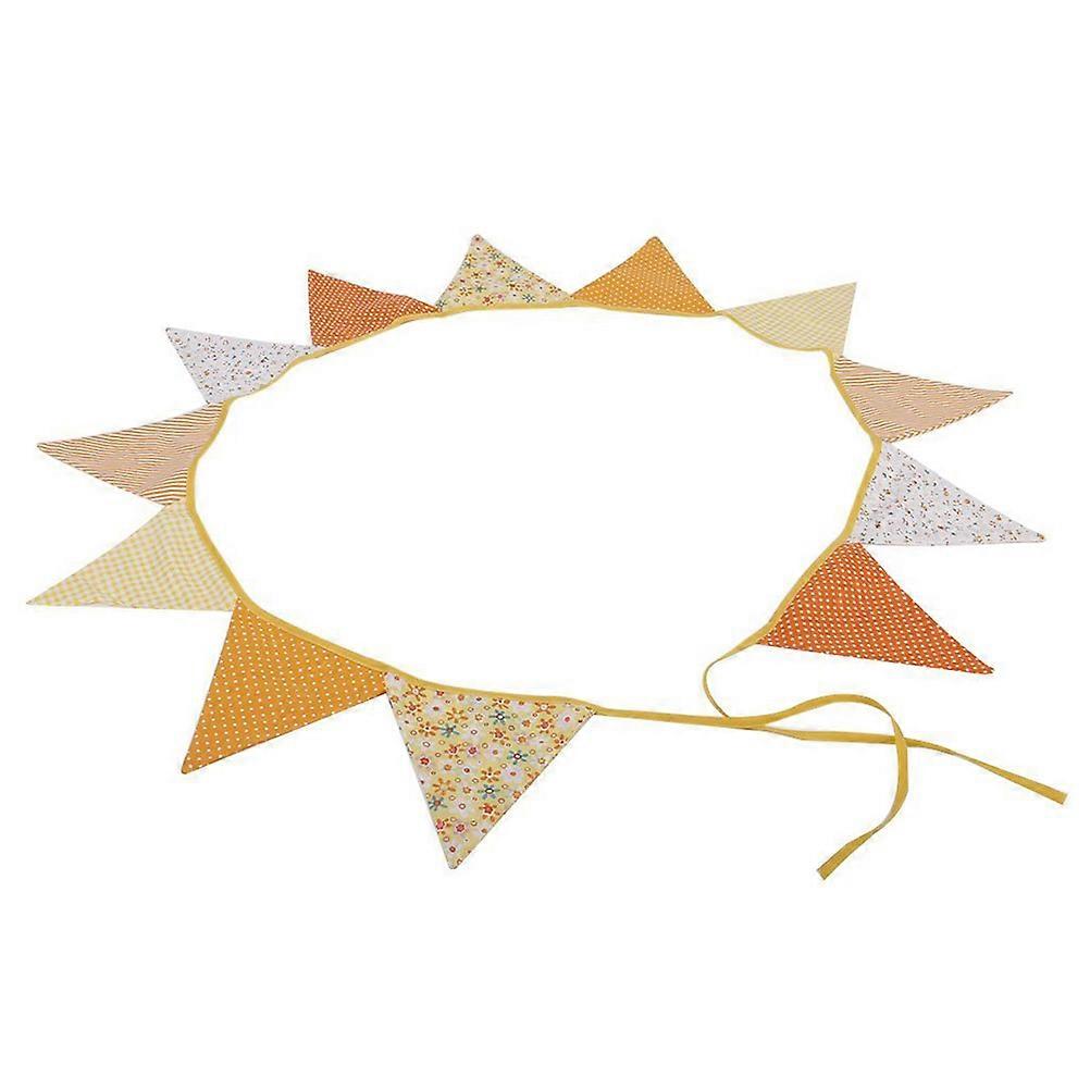 Party Banner Triangle Bunting for Decoration with 36Pcs Yellow Flags