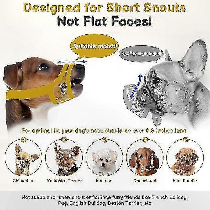 Breathable Mesh Muzzle for Short-Snout Dogs Small Medium Flat-Faced Breeds Bite Prevention Solution