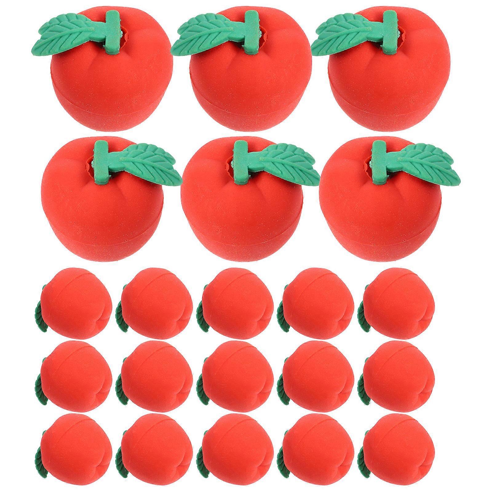 Cute Mini Apples Erasers for Classroom Use 30Pcs Red Pencil Erasers