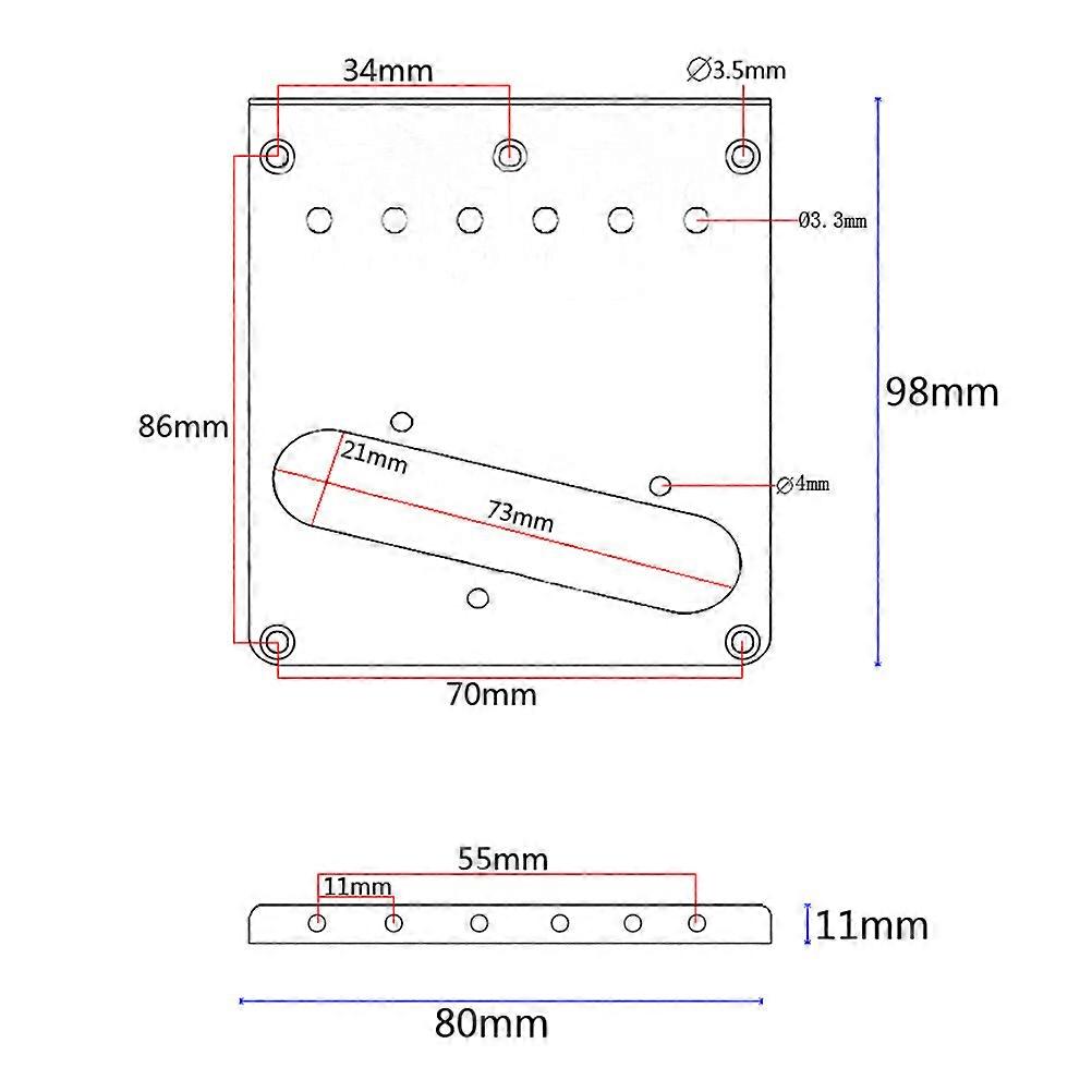 Side Bridge Assembly for Guitar Golden Without Saddles